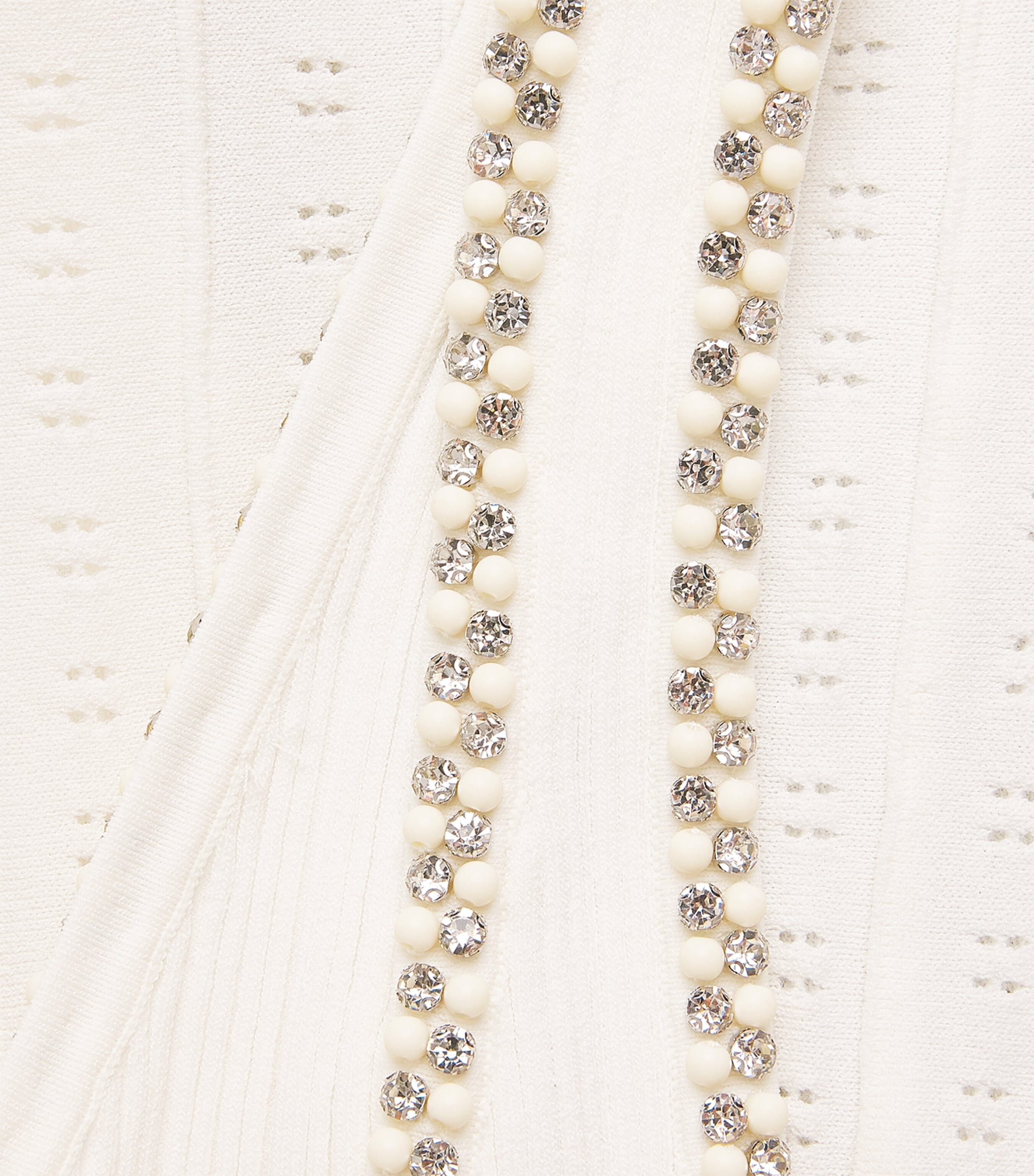 Sandro Paris Womens Knitted Embellished Midi Dress White Image 6