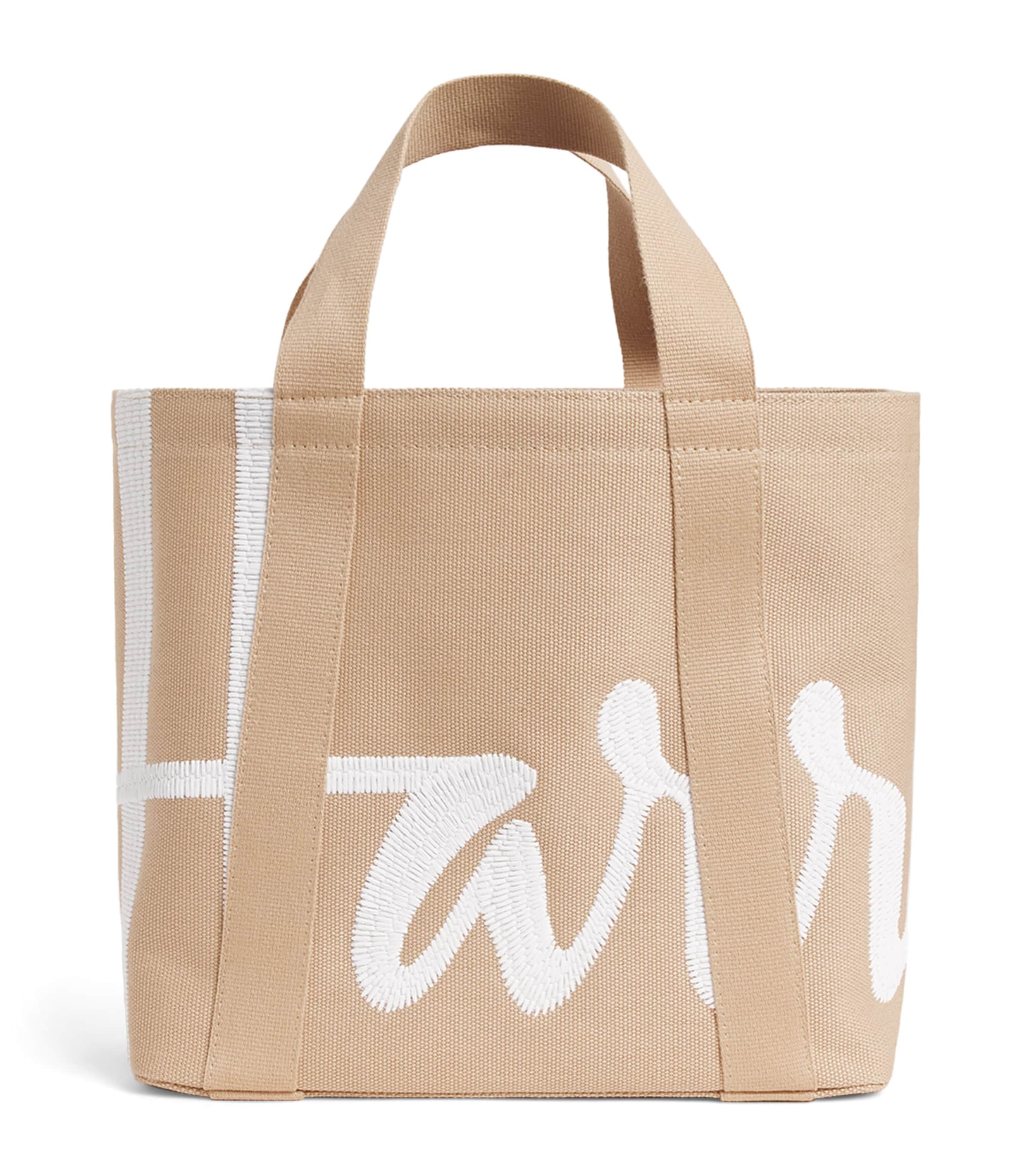 Harrods Small Logo Tote Bag Neutral Image 1