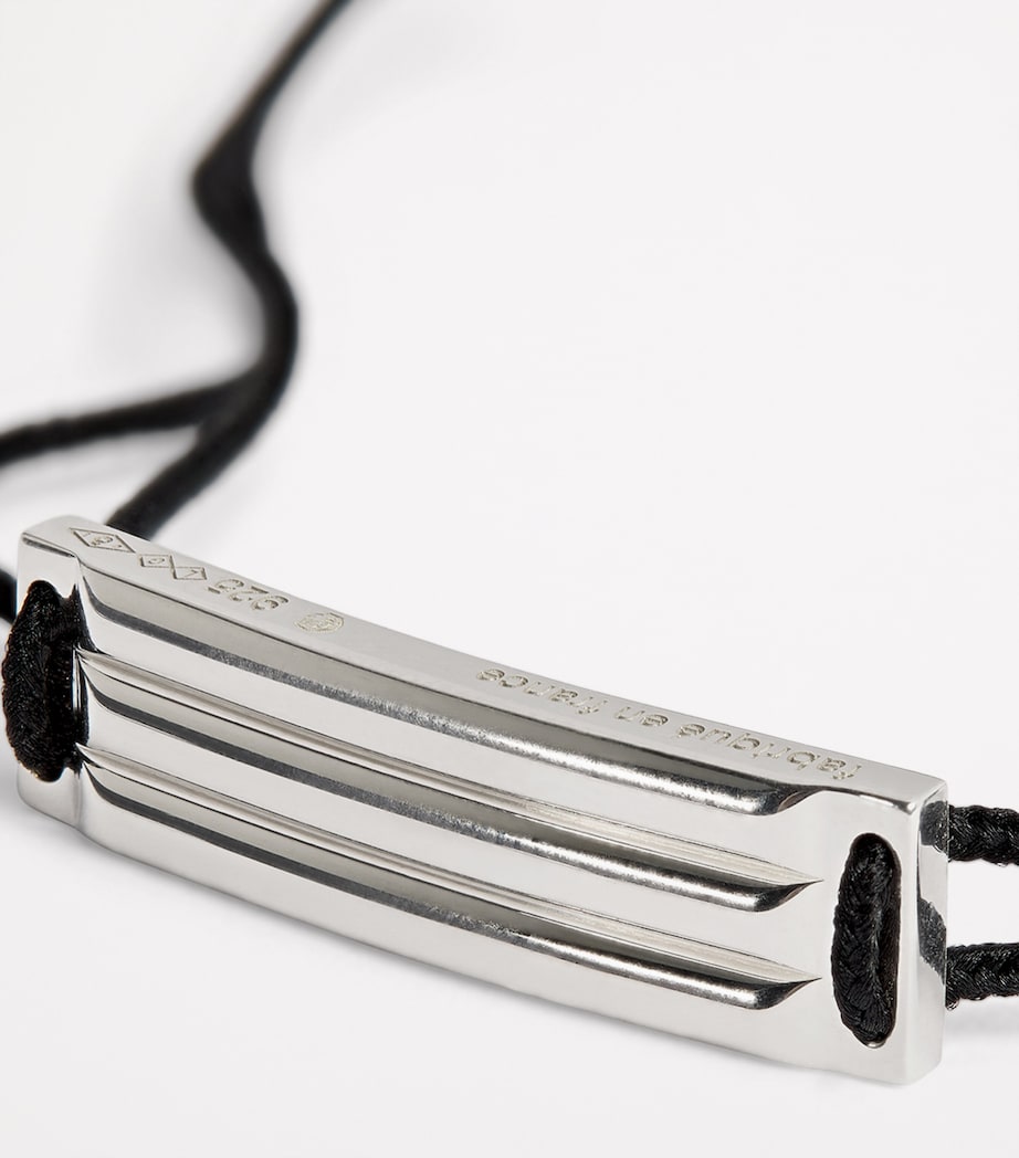 Sterling Silver Godron 5g Cord Bracelet BLACK Image 4