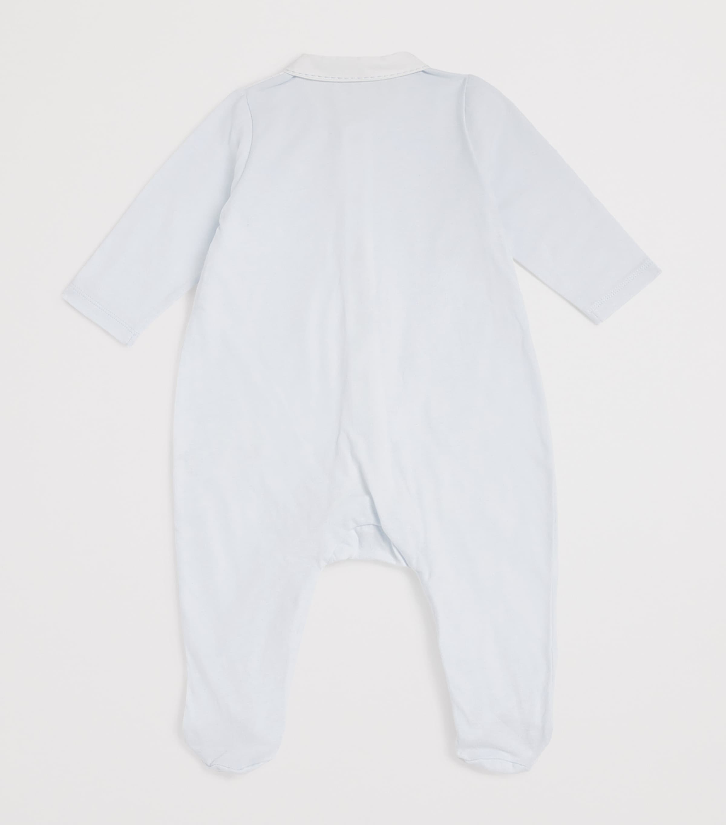 Cotton Embroidered All-In-One (0-24 Months) 41BLEU CIEL Image 2