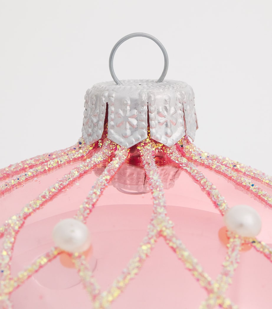 Embellished Lattice Bauble PINK Image 2