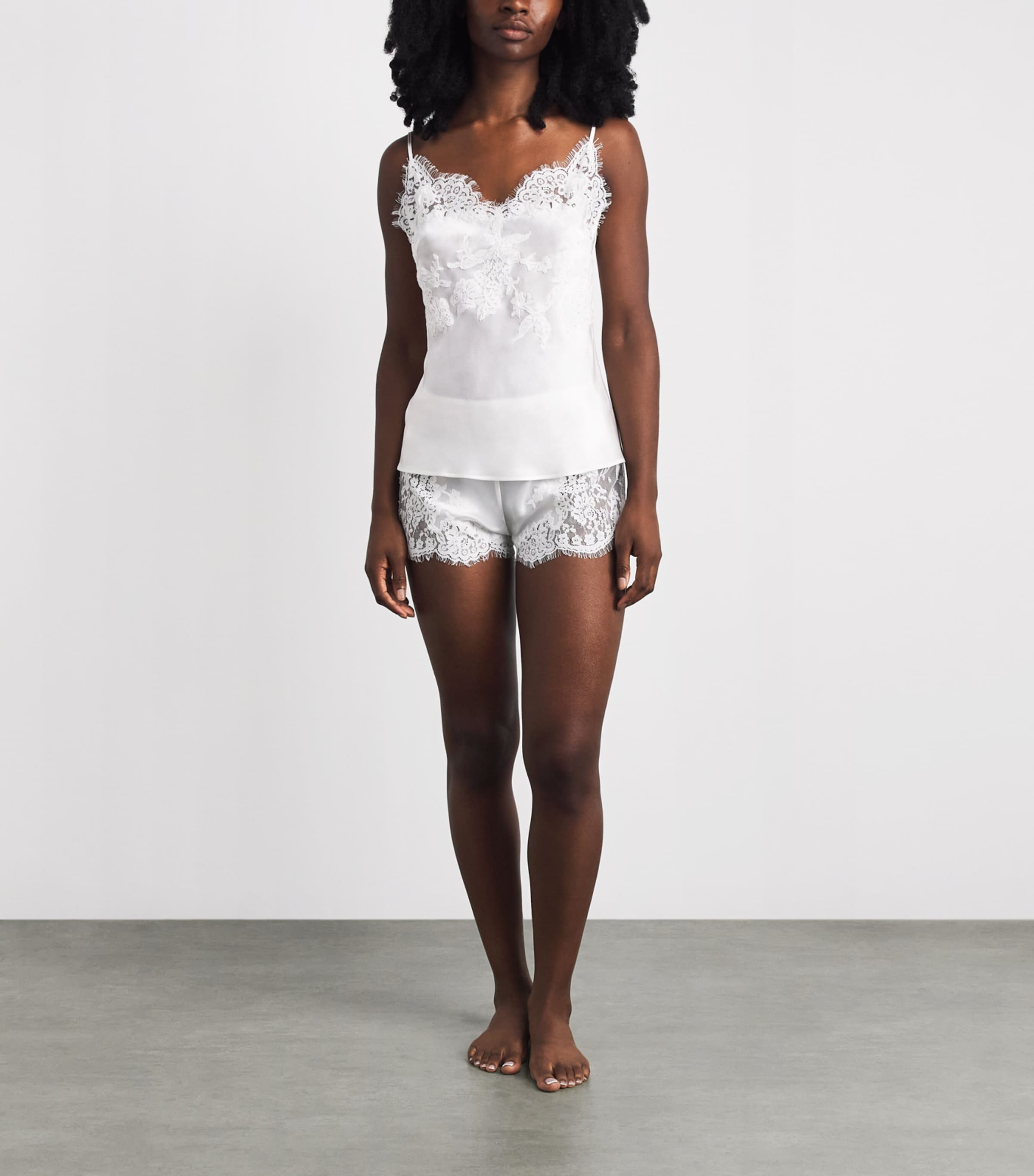 Marjolaine Womens Silk Floral Tess Camisole Naturel Image 2