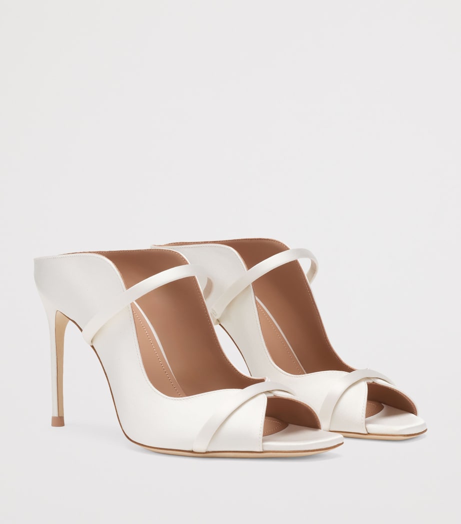 Malone Souliers Satin Noah Heeled Sandals 90 Ivory Image 3