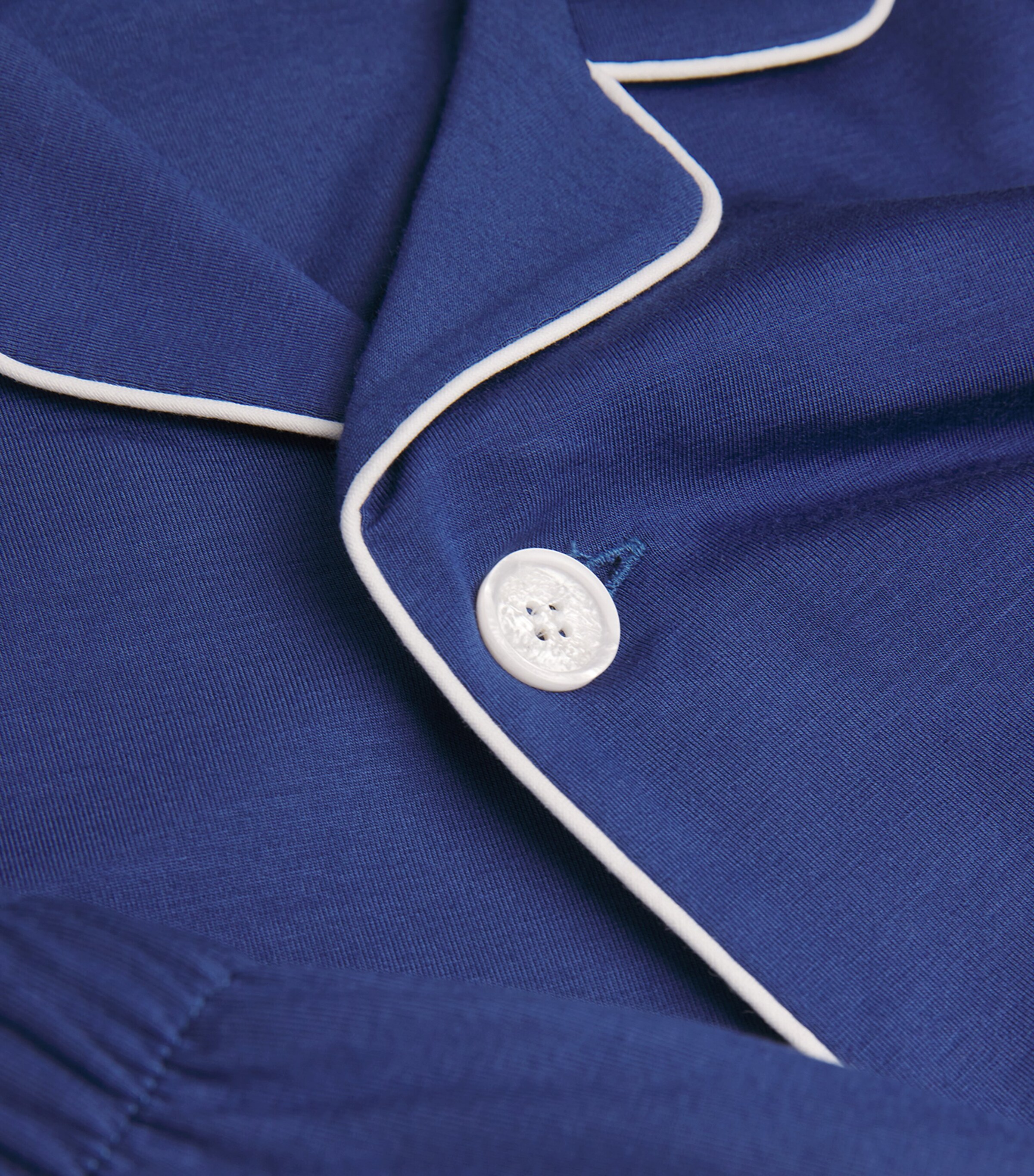 Derek Rose Mens Micromodal Long Basel Pyjama Set Blue Image 5