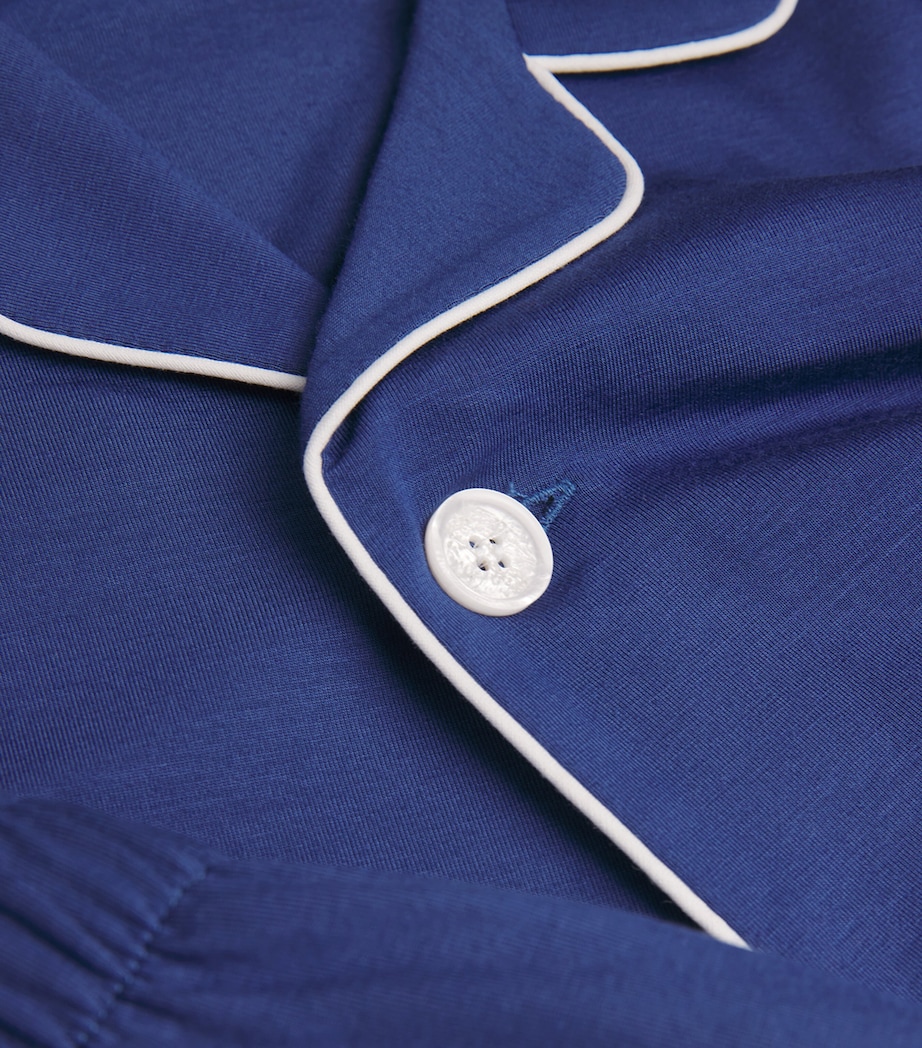 Micromodal Long Basel Pyjama Set BLUE Image 5