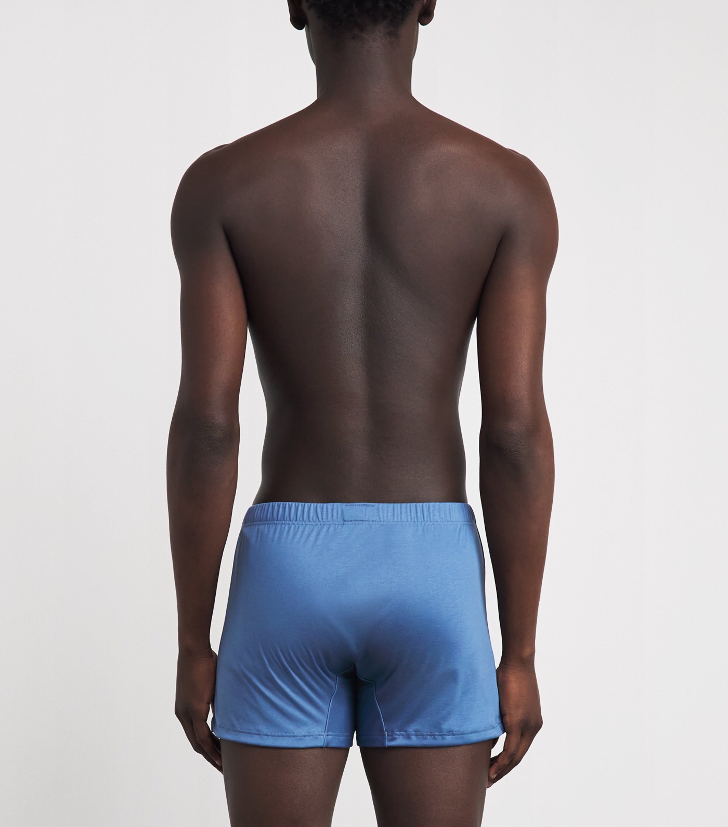 Zimmerli Mens Sea Island Cotton Boxer Shorts Blue Horizon Image 3