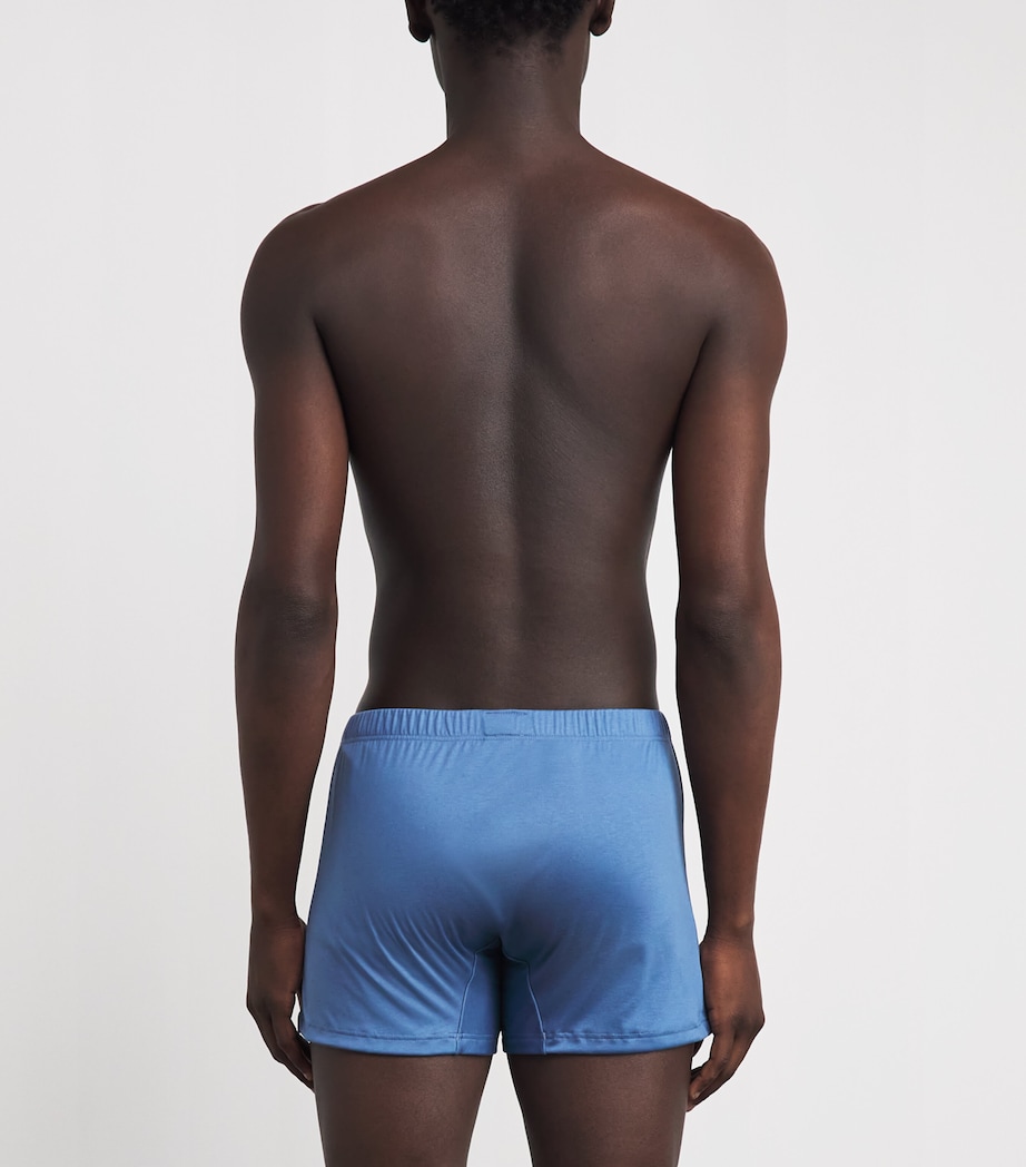 Zimmerli Mens Sea Island Cotton Boxer Shorts Blue Horizon Image 3