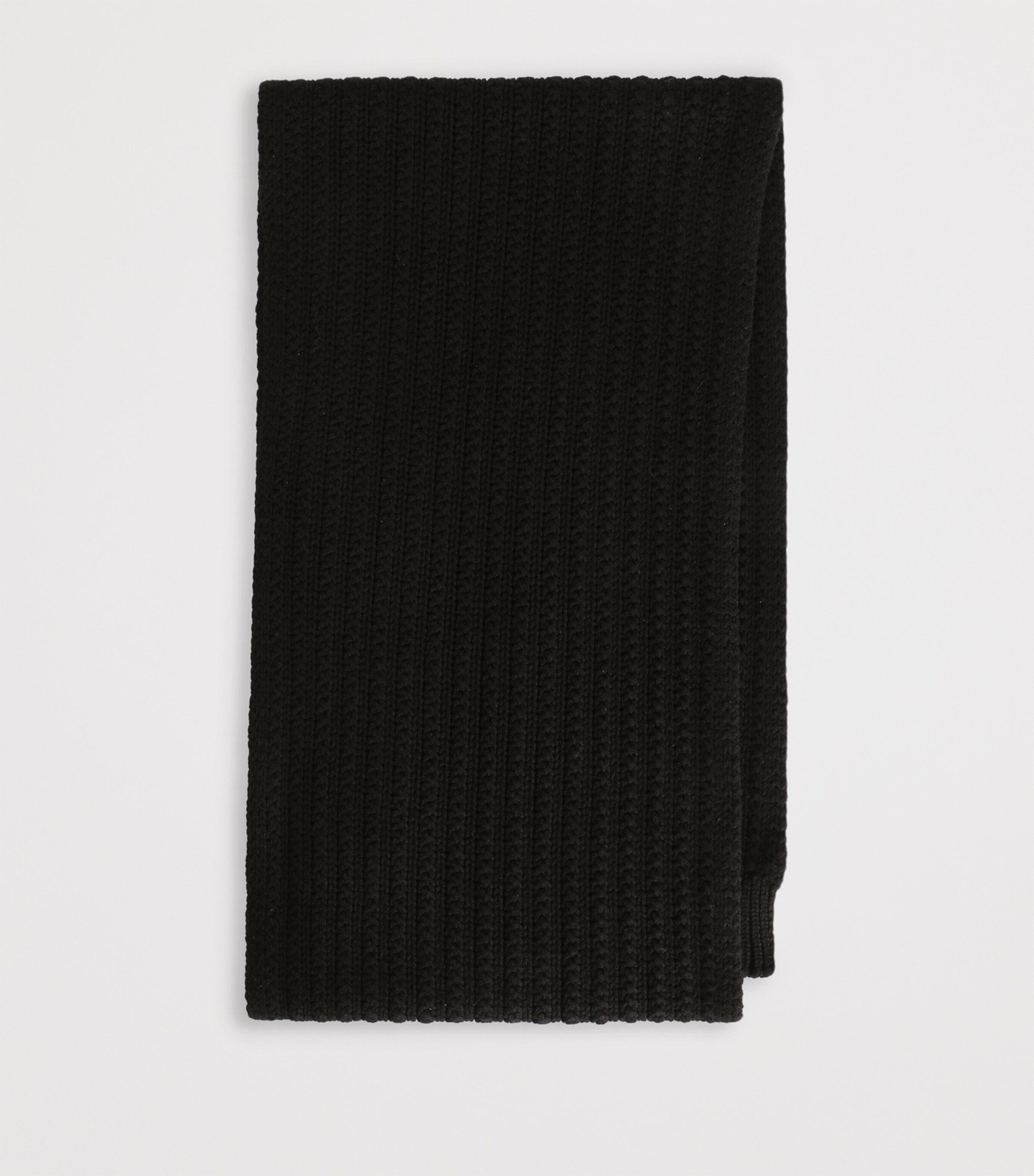 Dolce&Gabbana Virgin Wool Cable-Knit Scarf Black Image 2
