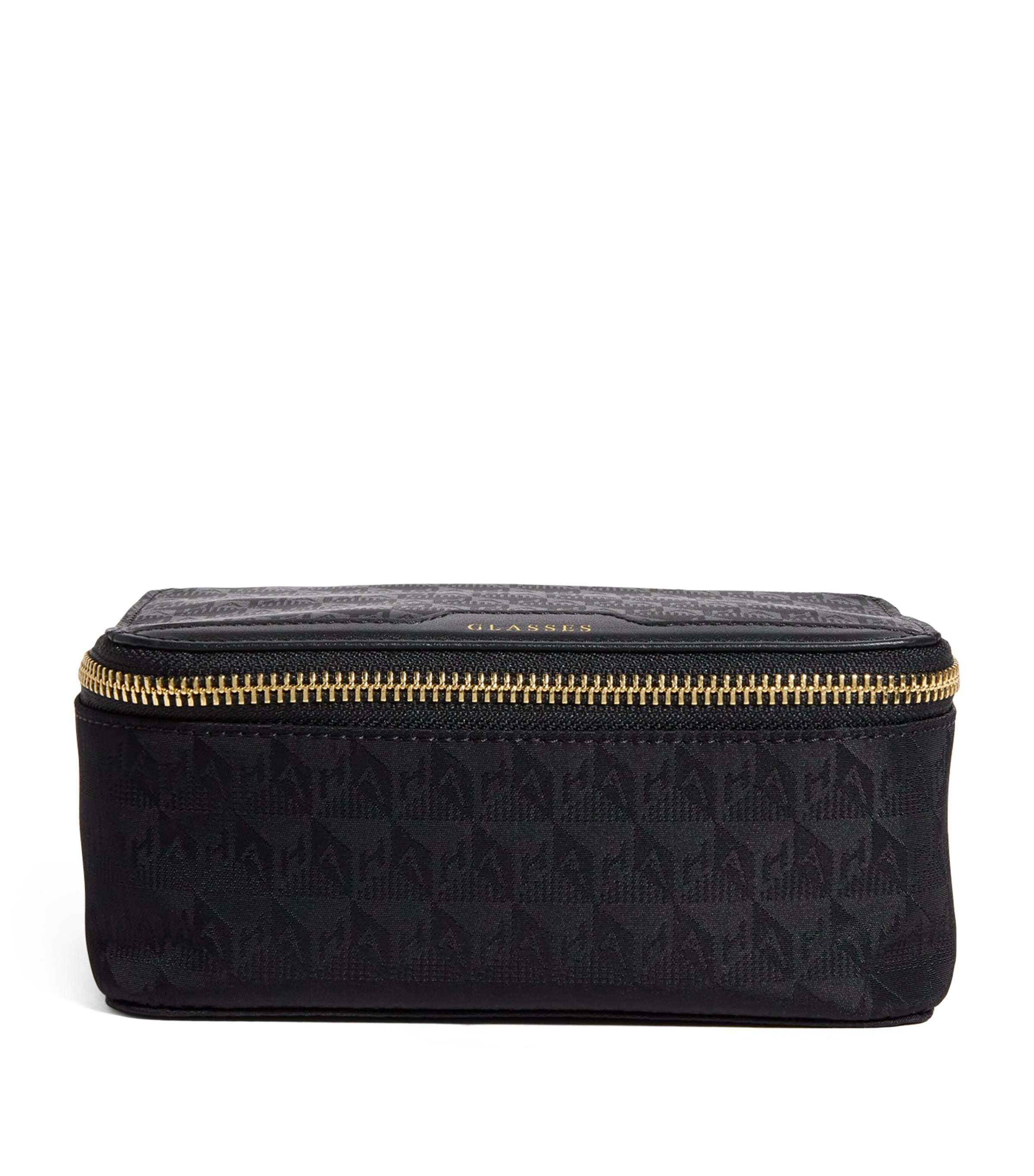 Anya Hindmarch Jacquard Logo Glasses Trio Pouch In Black