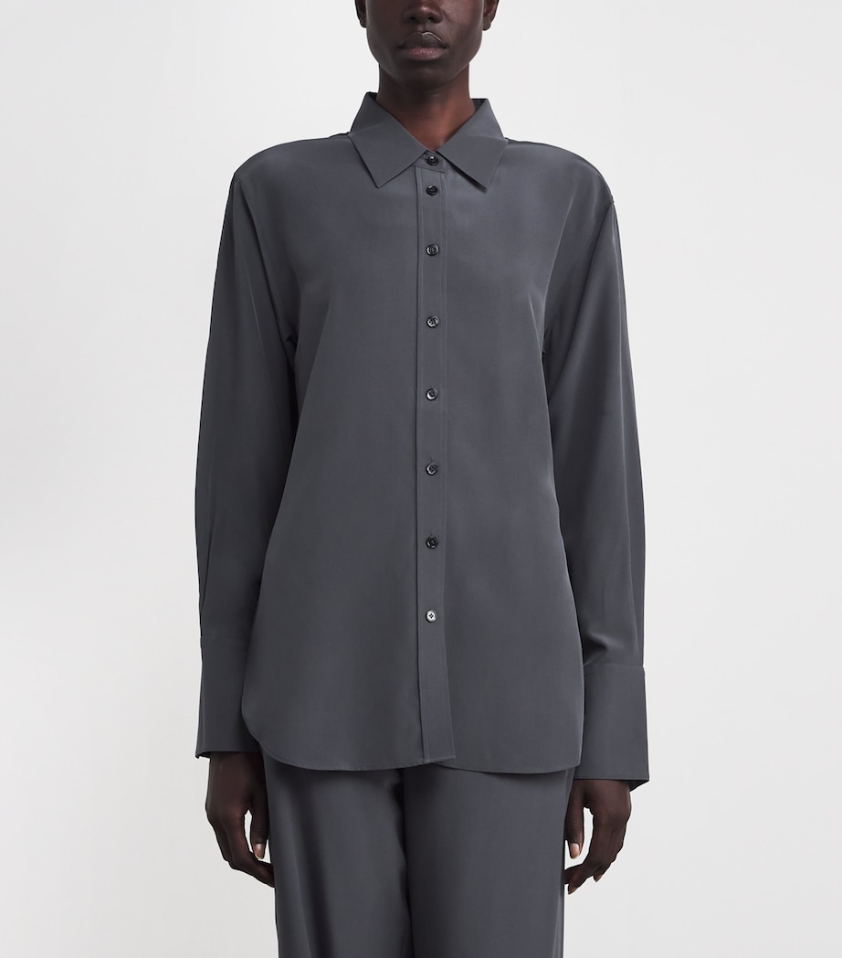 Silk Crepe de Chine Joe Blouse SMOKE Image 3