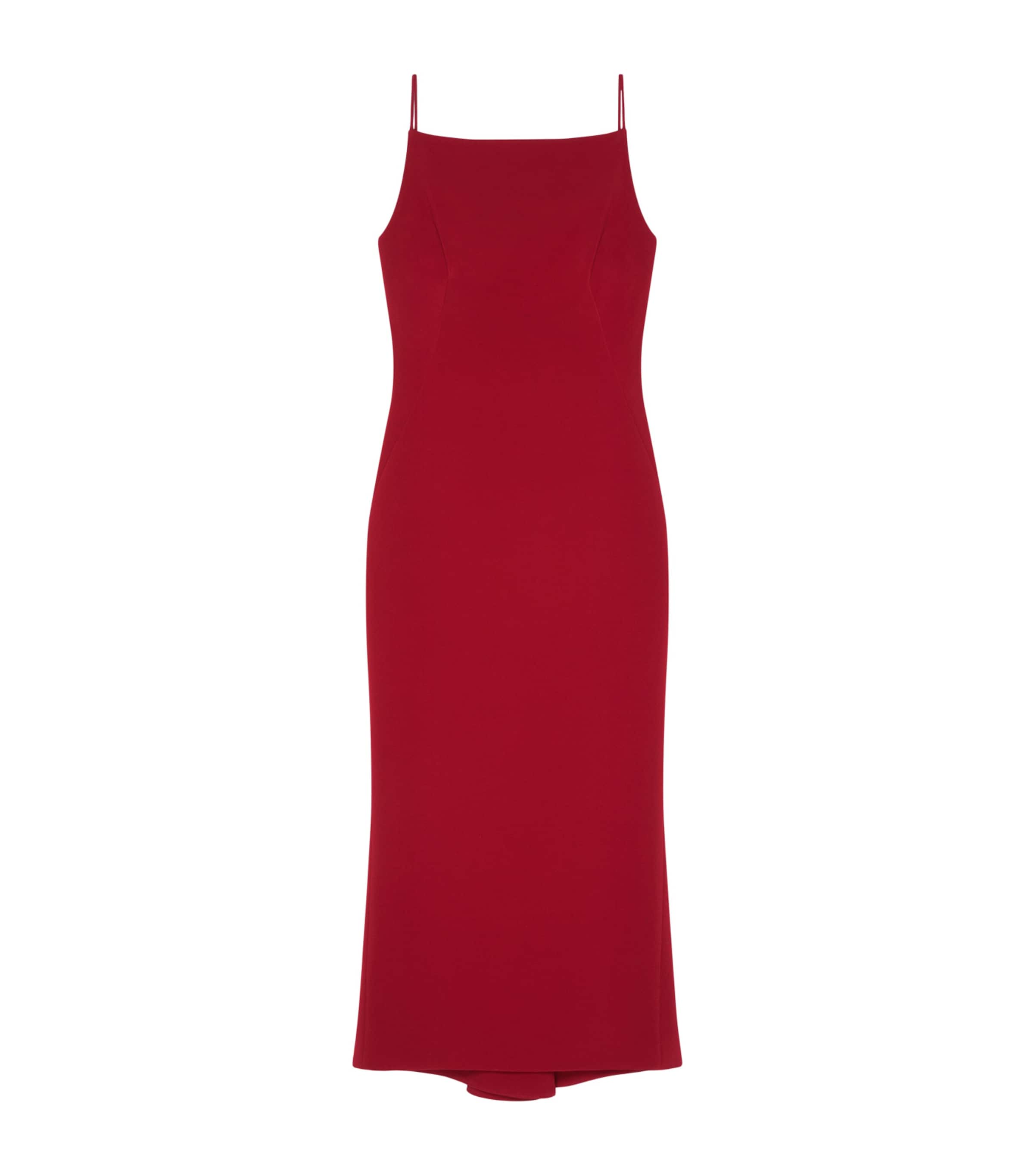 Sliced Kick-Back Midi Dress DARK RED Image 1