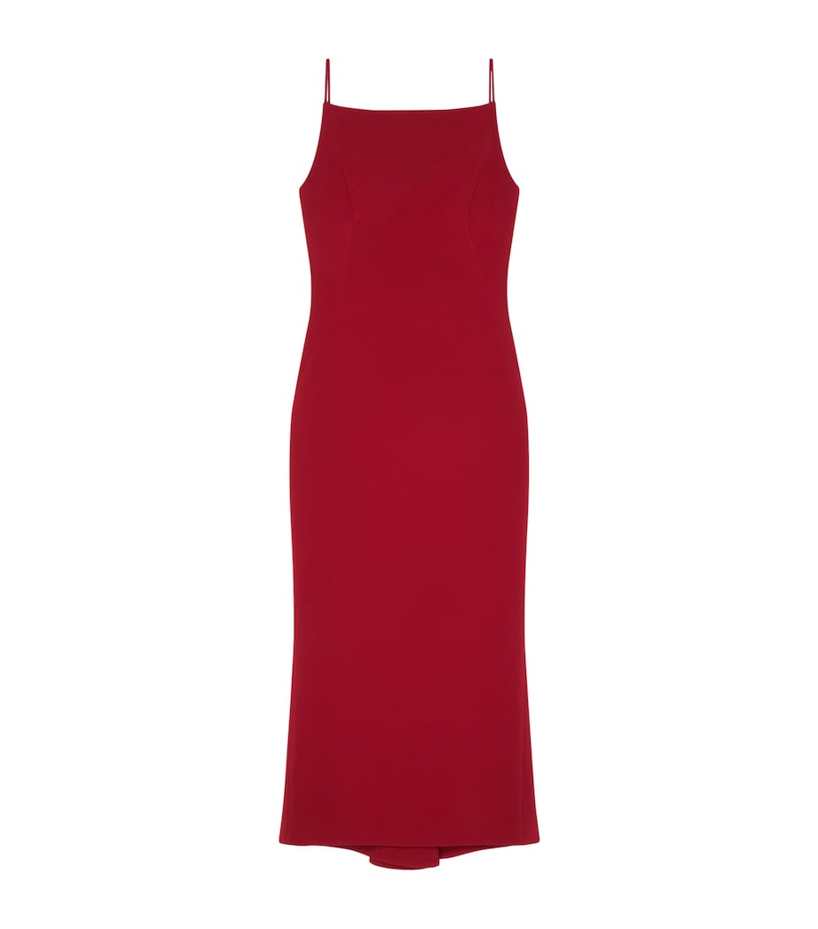 Sliced Kick-Back Midi Dress DARK RED Image 1