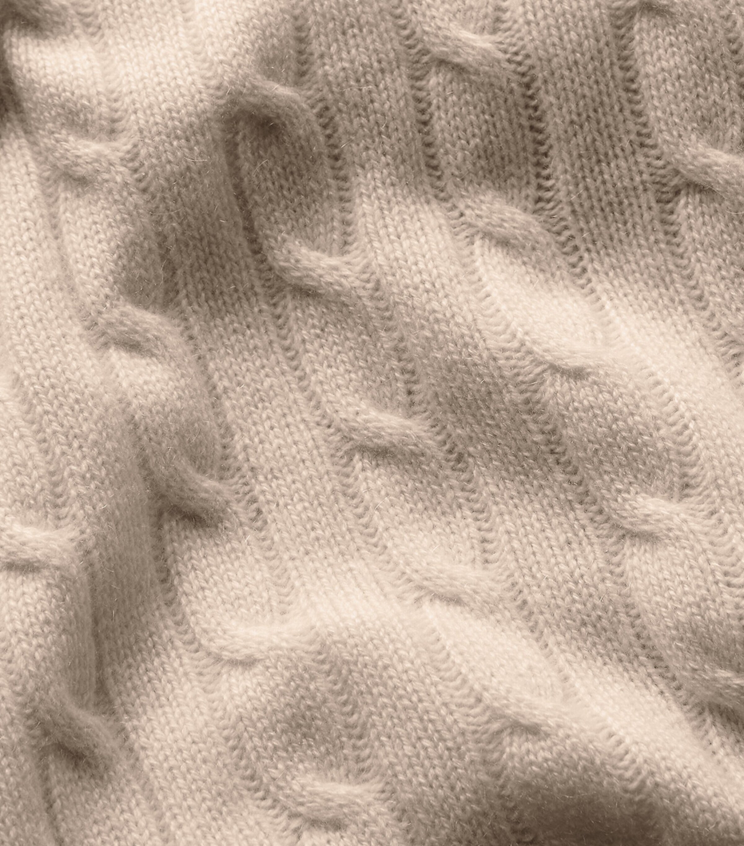 Cashmere Cable-Knit Throw (60cm x 60cm) NATURAL Image 2