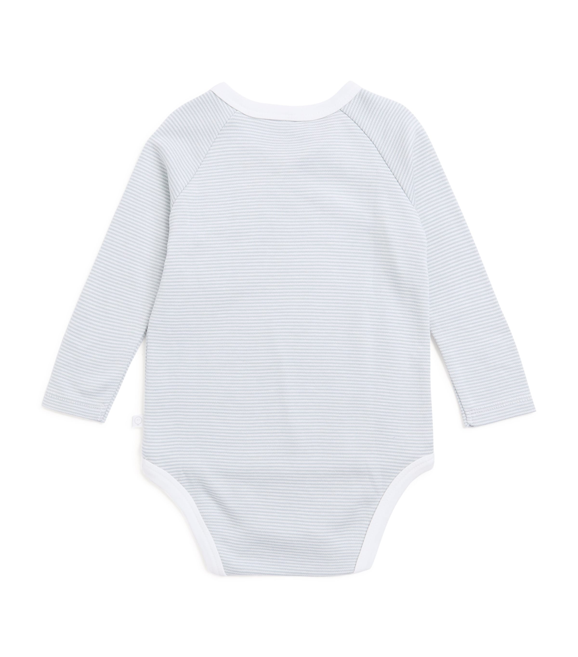 Bamboo-Blend Kimono Bodysuit (9-12 Months) BLUE STRIPE Image 3