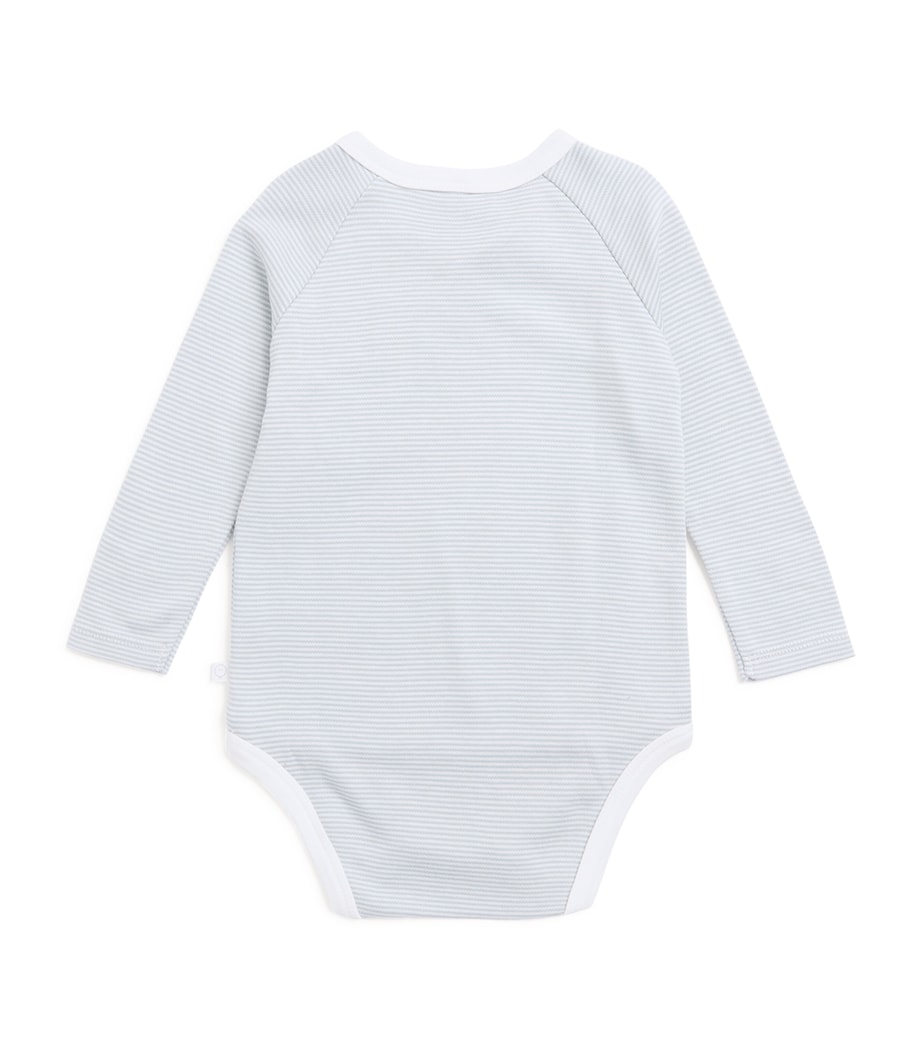 Bamboo-Blend Kimono Bodysuit (9-12 Months) BLUE STRIPE Image 3