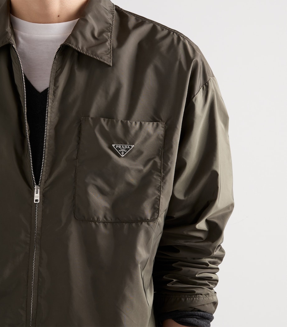 Prada Mens Re-Nylon Zipped Shirt Green Image 6