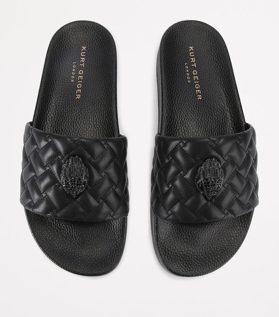 Quilted Meena Eagle Slides BLACK Image 4