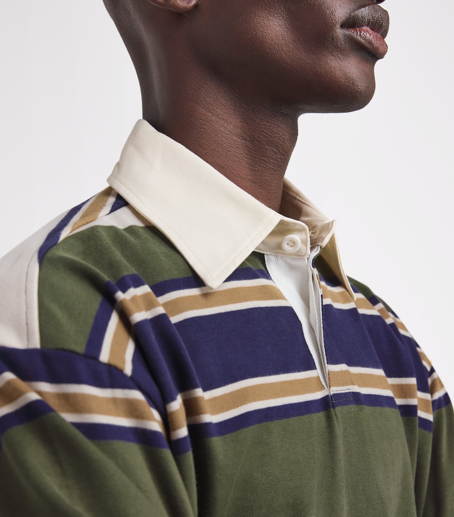 Cotton Stripe Rugby Shirt GRNRS Image 6