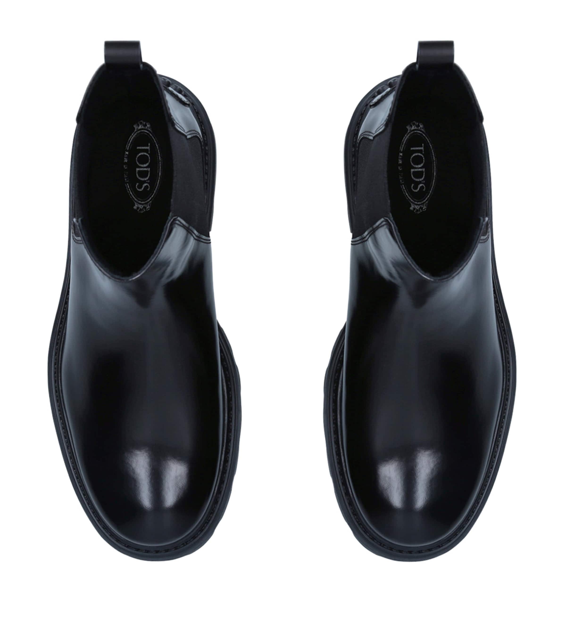 Leather Gomma Pesante Chelsea Boots BLACK Image 6