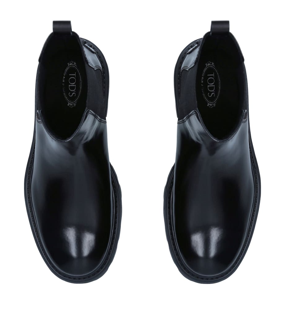 Leather Gomma Pesante Chelsea Boots BLACK Image 4