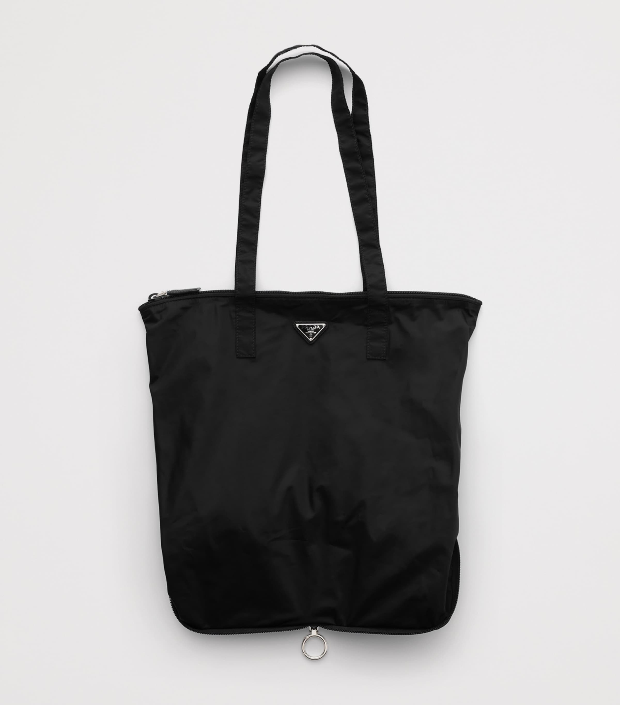 Prada Re-Nylon Foldaway Tote Bag Black Image 2