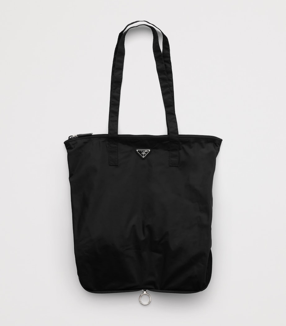 Prada Re-Nylon Foldaway Tote Bag Black Image 2
