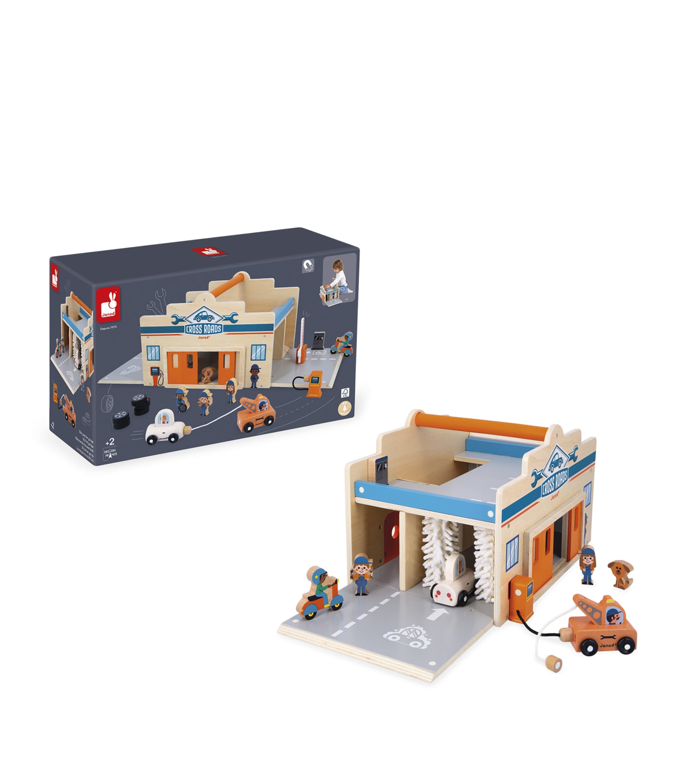 Janod Cross Roads Wooden Garage | Harrods US