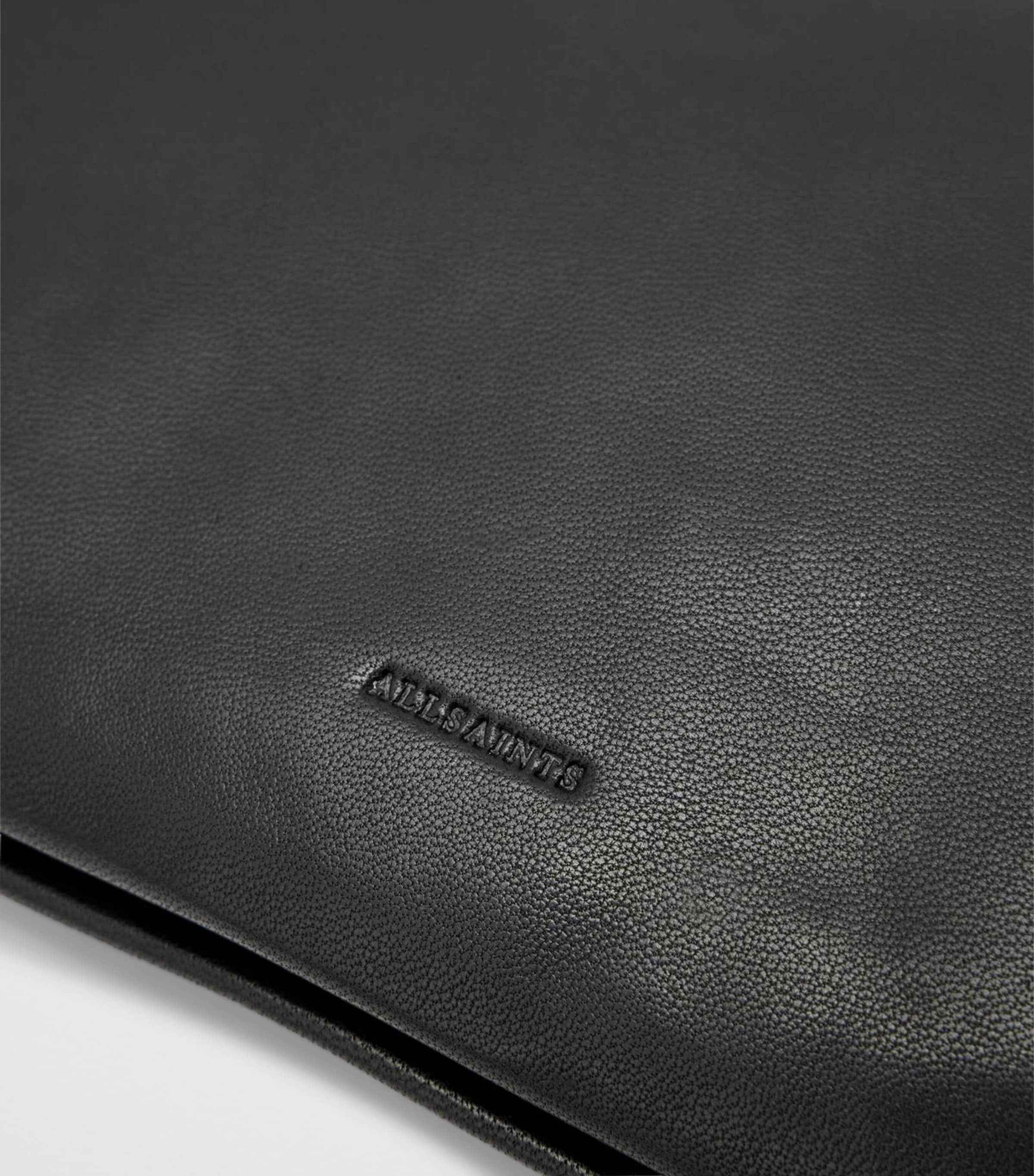 AllSaints Leather Bettina Clutch Bag Black Image 5