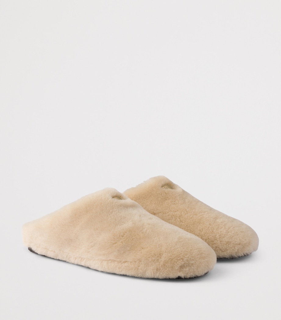 Shearling Triangle Mules F0485 Image 2