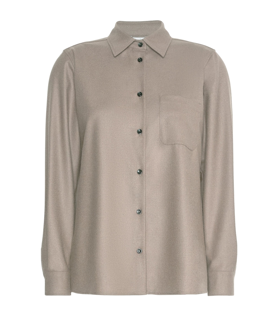 Max Mara Womens Stretch-Cashmere Shirt Sand Image 1