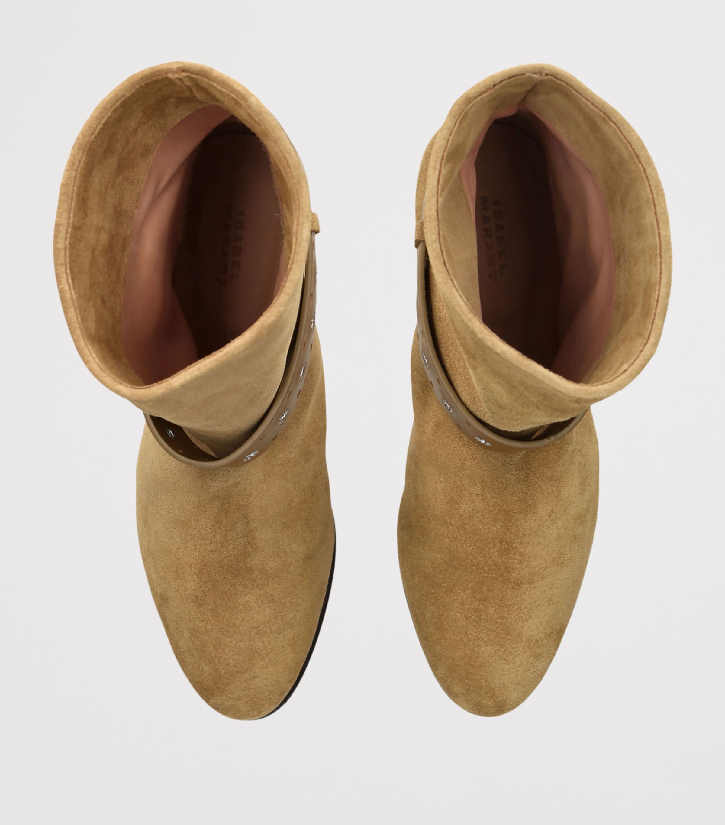 Isabel Marant Suede Reena Ankle Boots Taupe Image 3