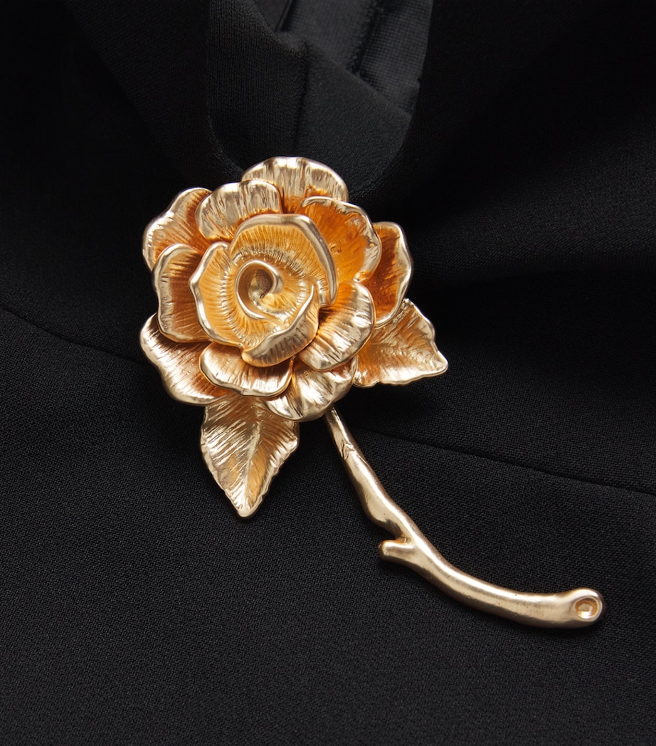 Roland Mouret Womens Brooch-Detail Maxi Dress Black Image 6