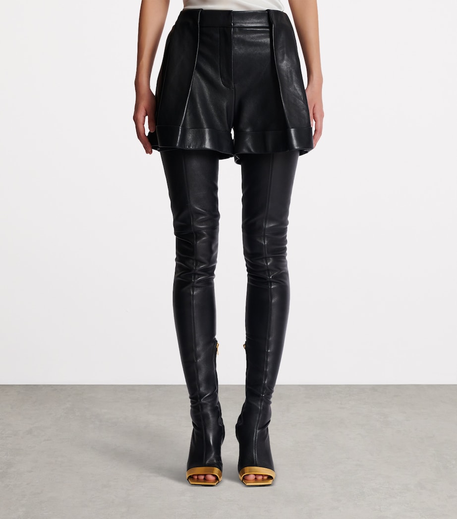Lambskin Pleated Shorts 0PA NOIR Image 2