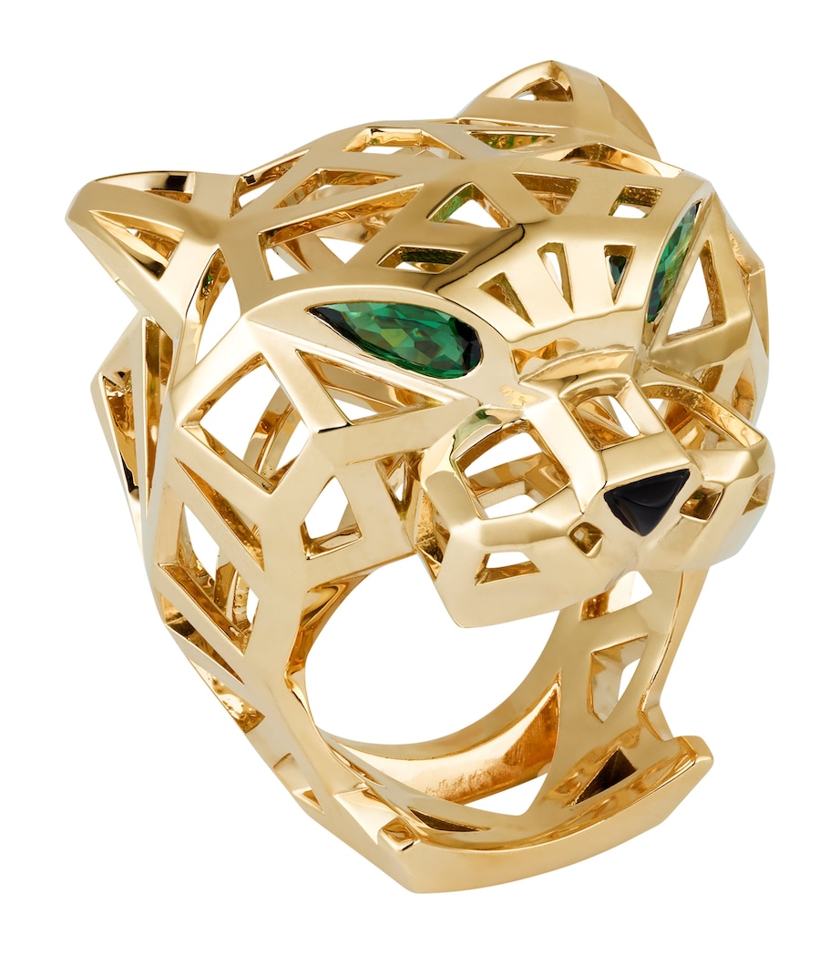 Cartier Yellow Gold, Tsavorite and Onyx Panthère de Cartier Ring Image 1