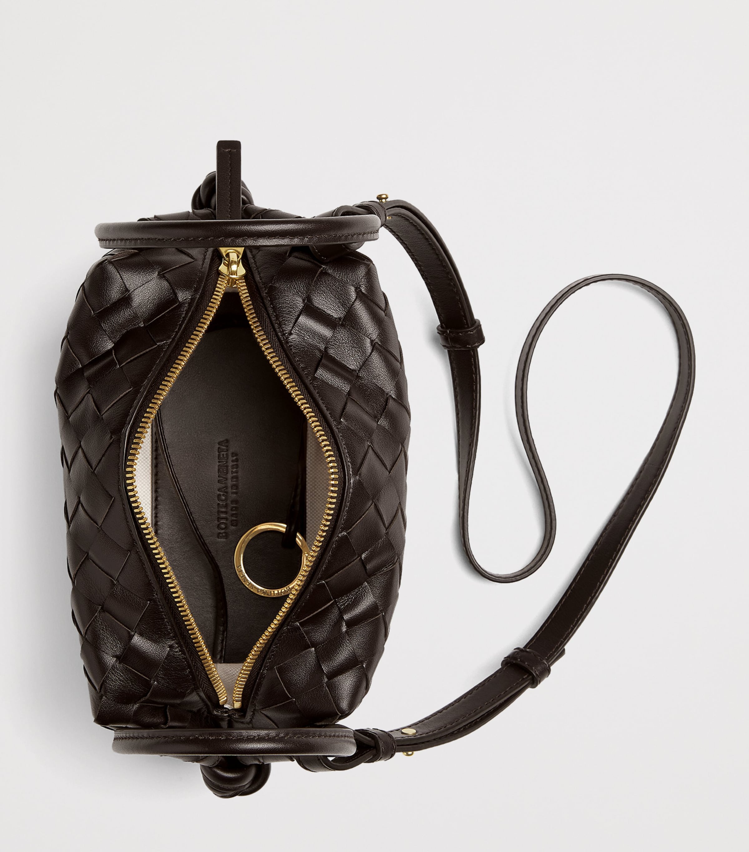 Leather Intrecciato Loop Cross-Body Bag 2190 Image 3