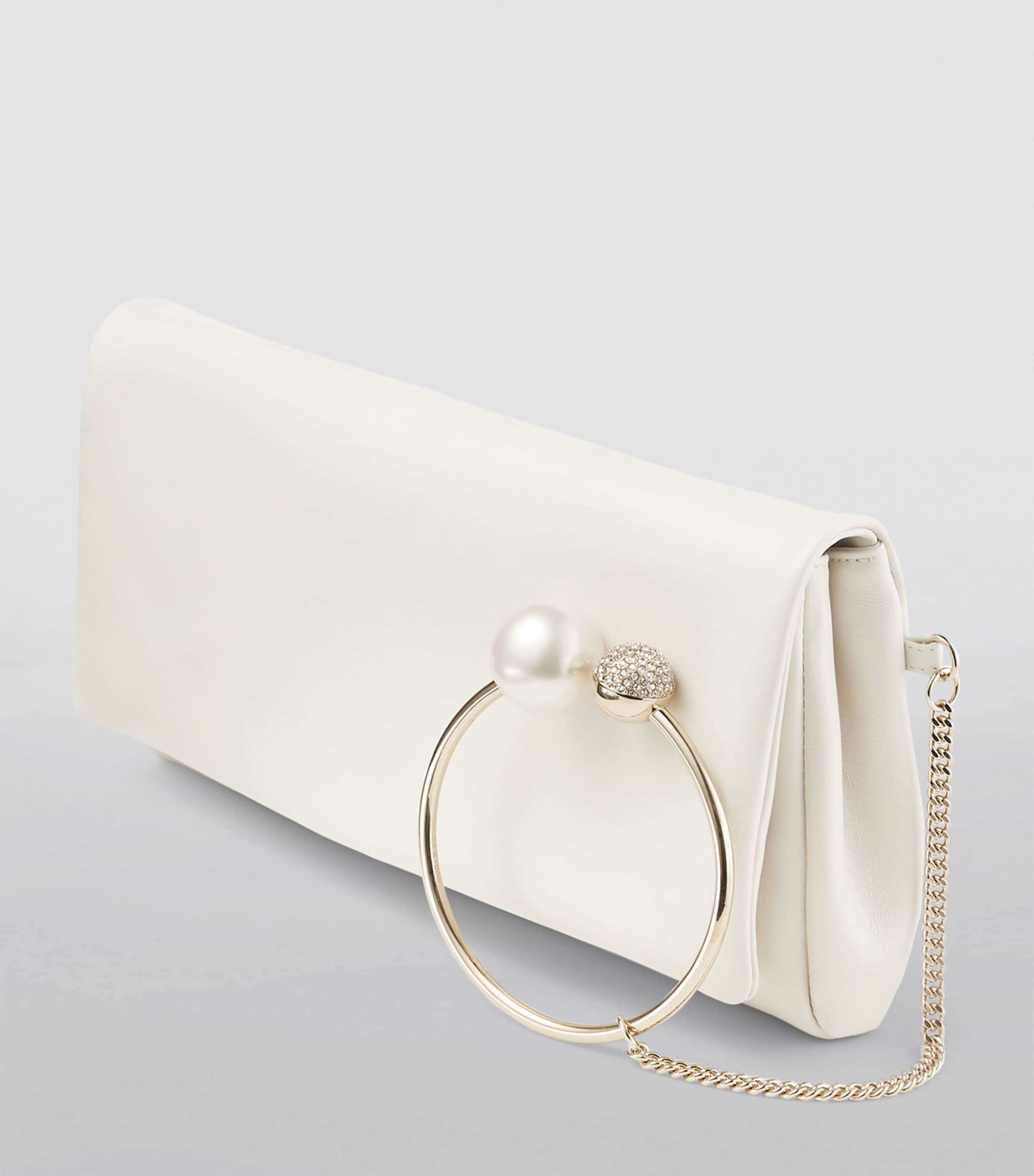 Leather Xandra Clutch LATTE/LIGHT GOLD Image 2