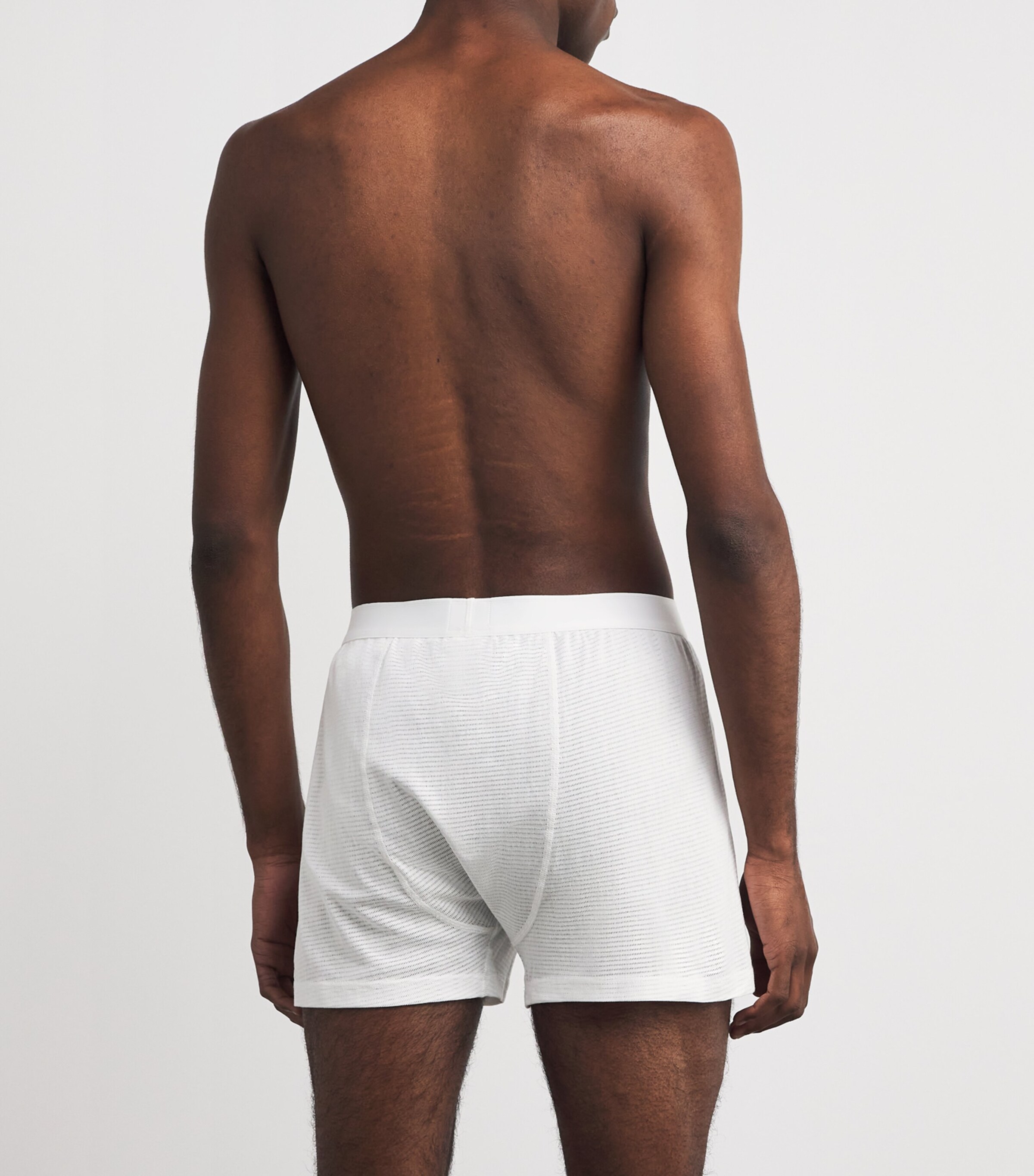 Cotton Mesh Cellular Boxer Shorts WHITE Image 3