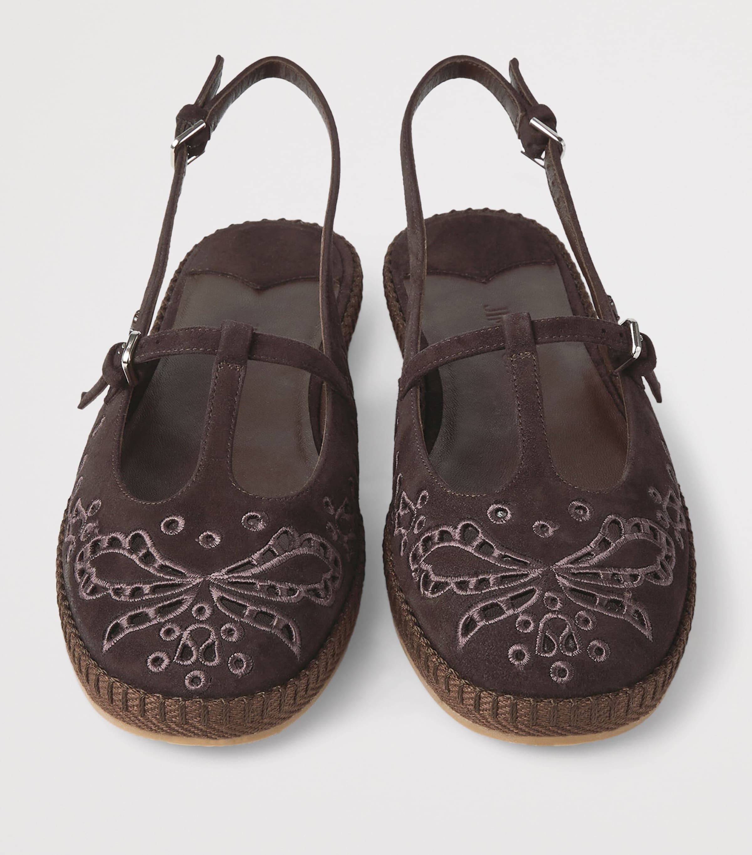Aimee Suede Slingback Espadrille Flats CHOCOLATE Image 3