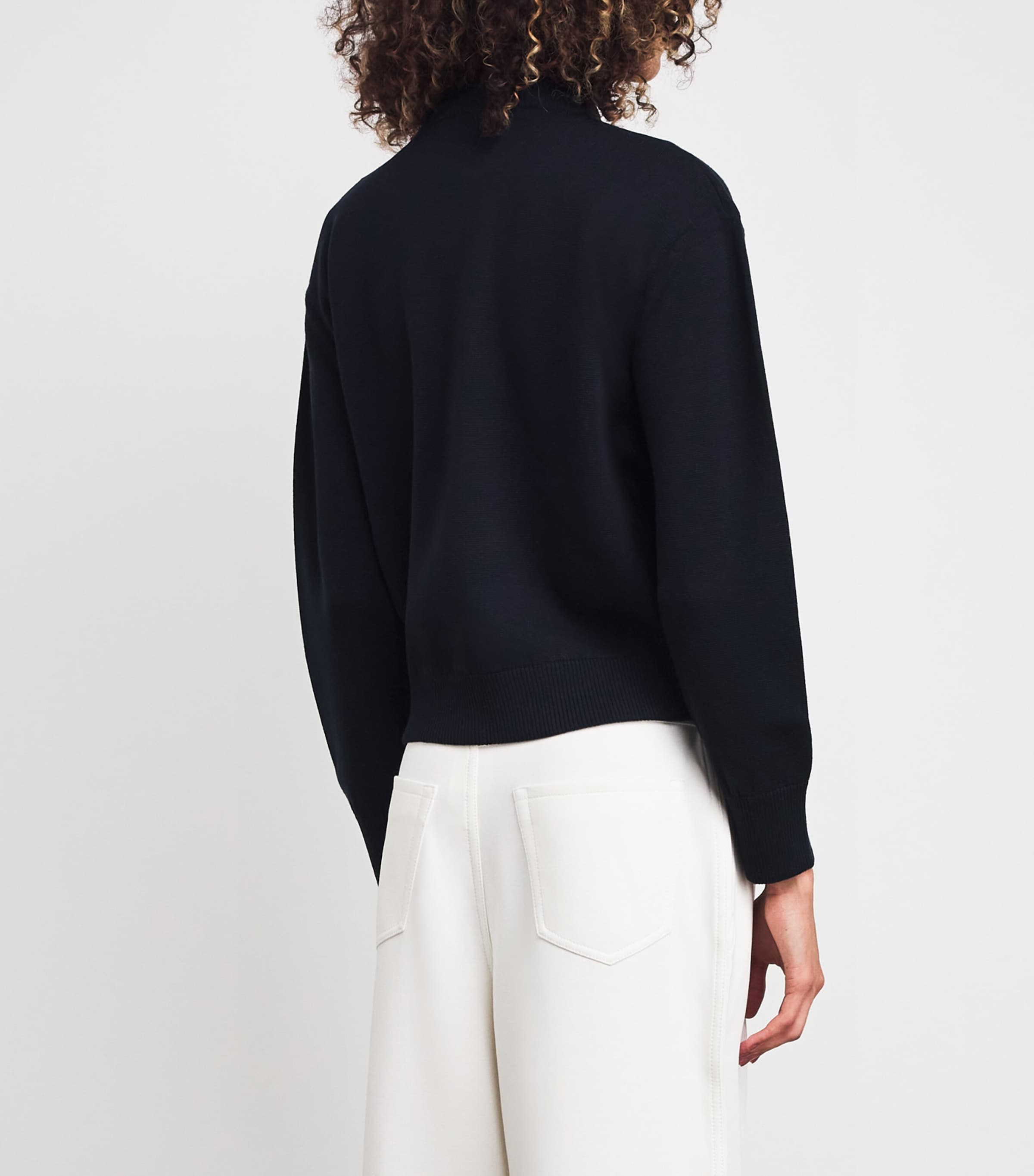 Virgin Wool Zip-Up Cardigan ULTRAMARINE Image 4