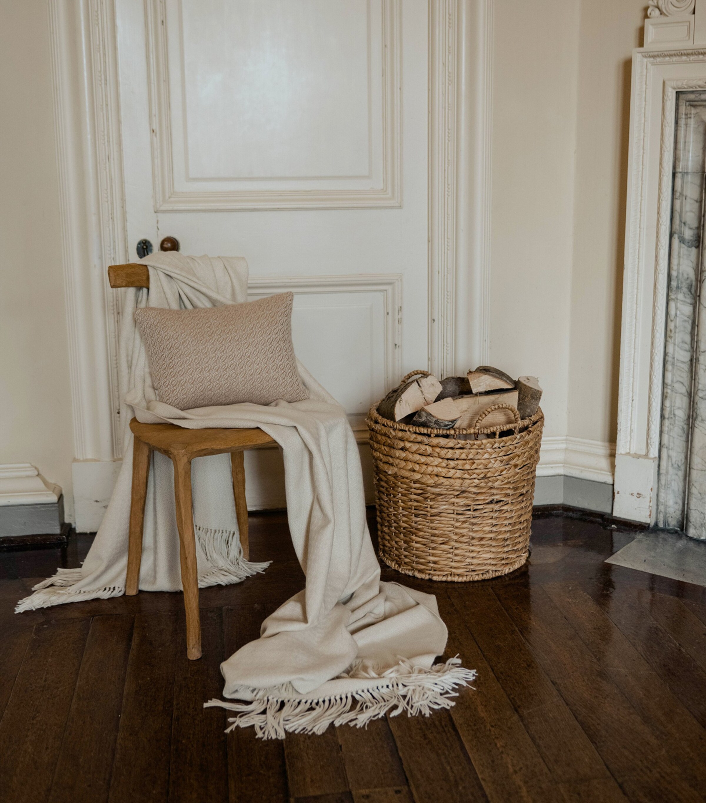 Araminta Campbell Alpaca-Blend Fern Cushion (30cm x 45cm) Caramel Image 3