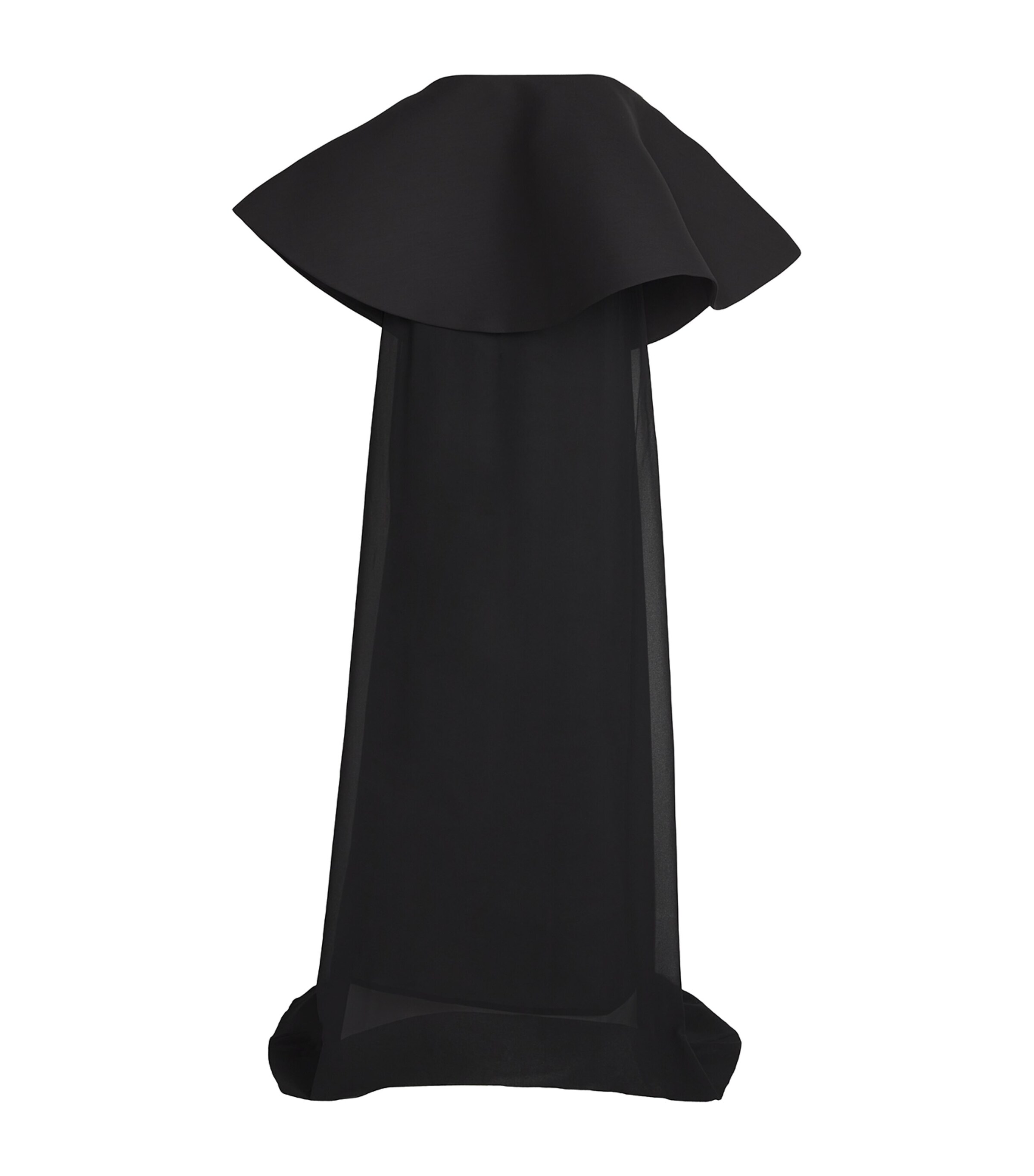 Jacquemus La Robe Vela Strapless Wool And Silk-blend And Chiffon Gown In Black