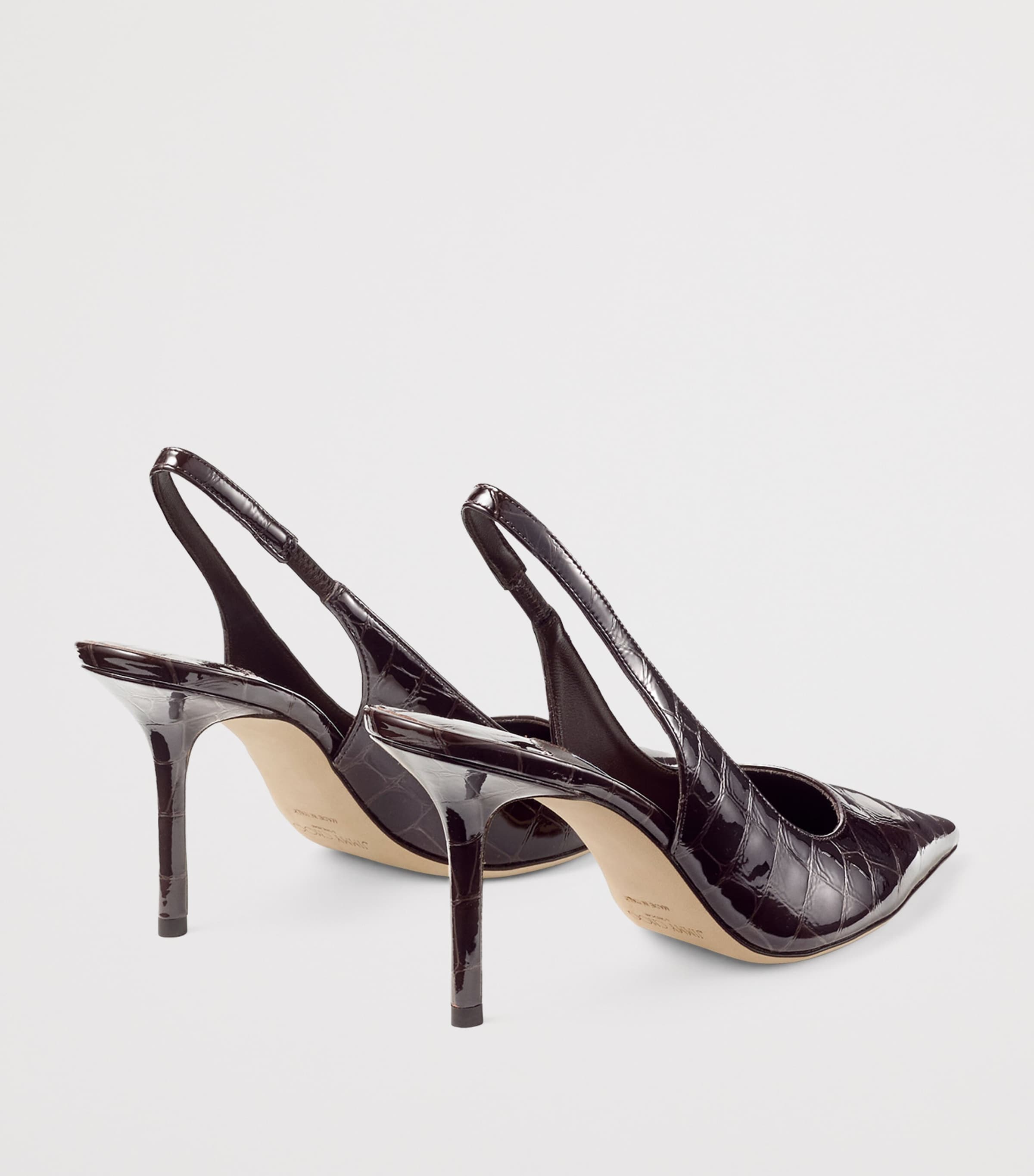 Jimmy Choo Womens Love 85 Croc-Embossed Leather Slingback Pumps Sambuco Image 5