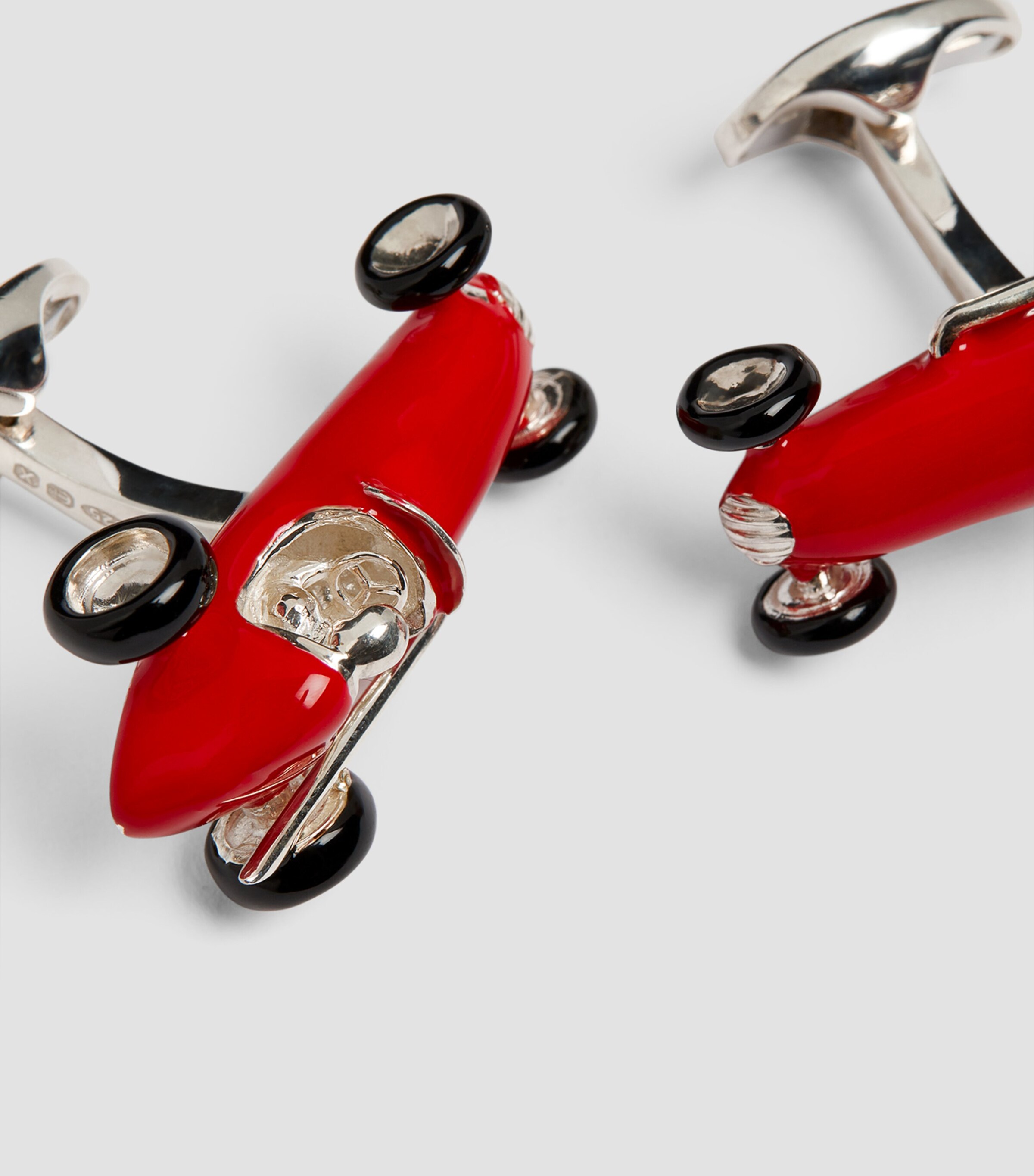 Deakin & Francis Sterling Silver Racing Car Cufflinks Red Image 6