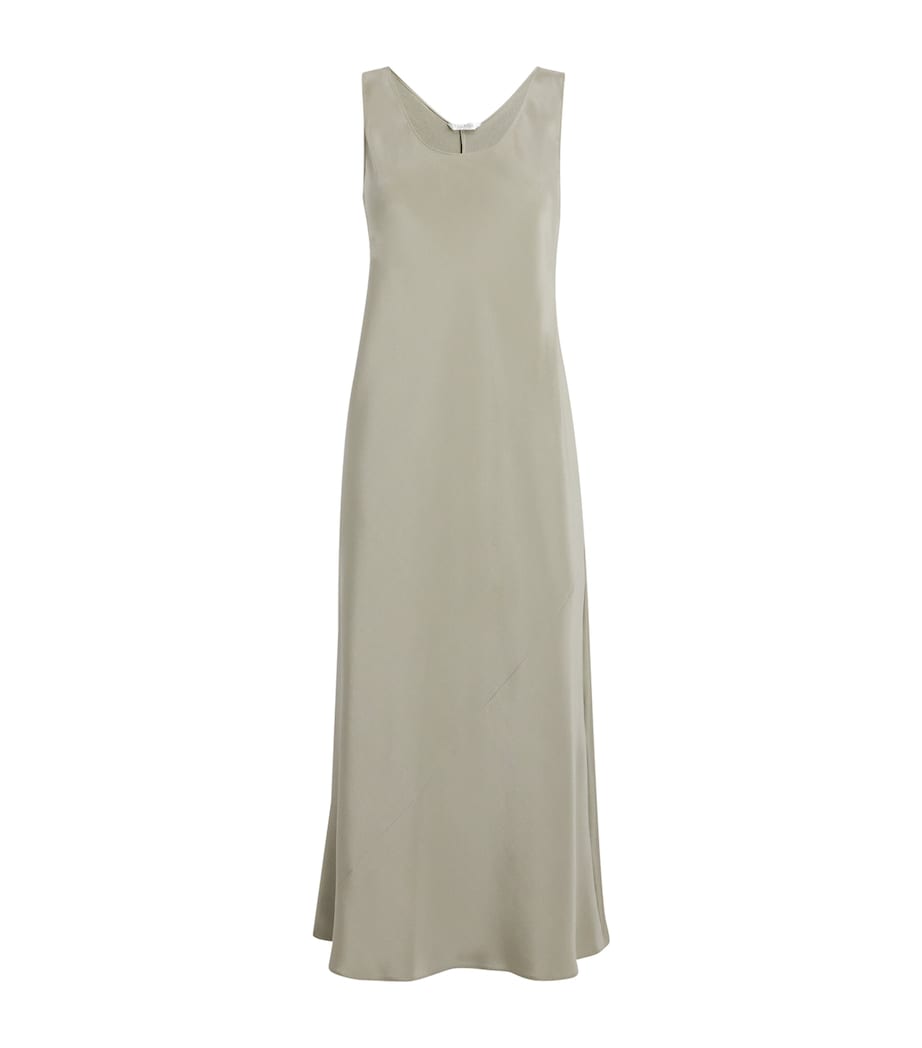 Silk Midi Dress SAGE GREEN Image 1