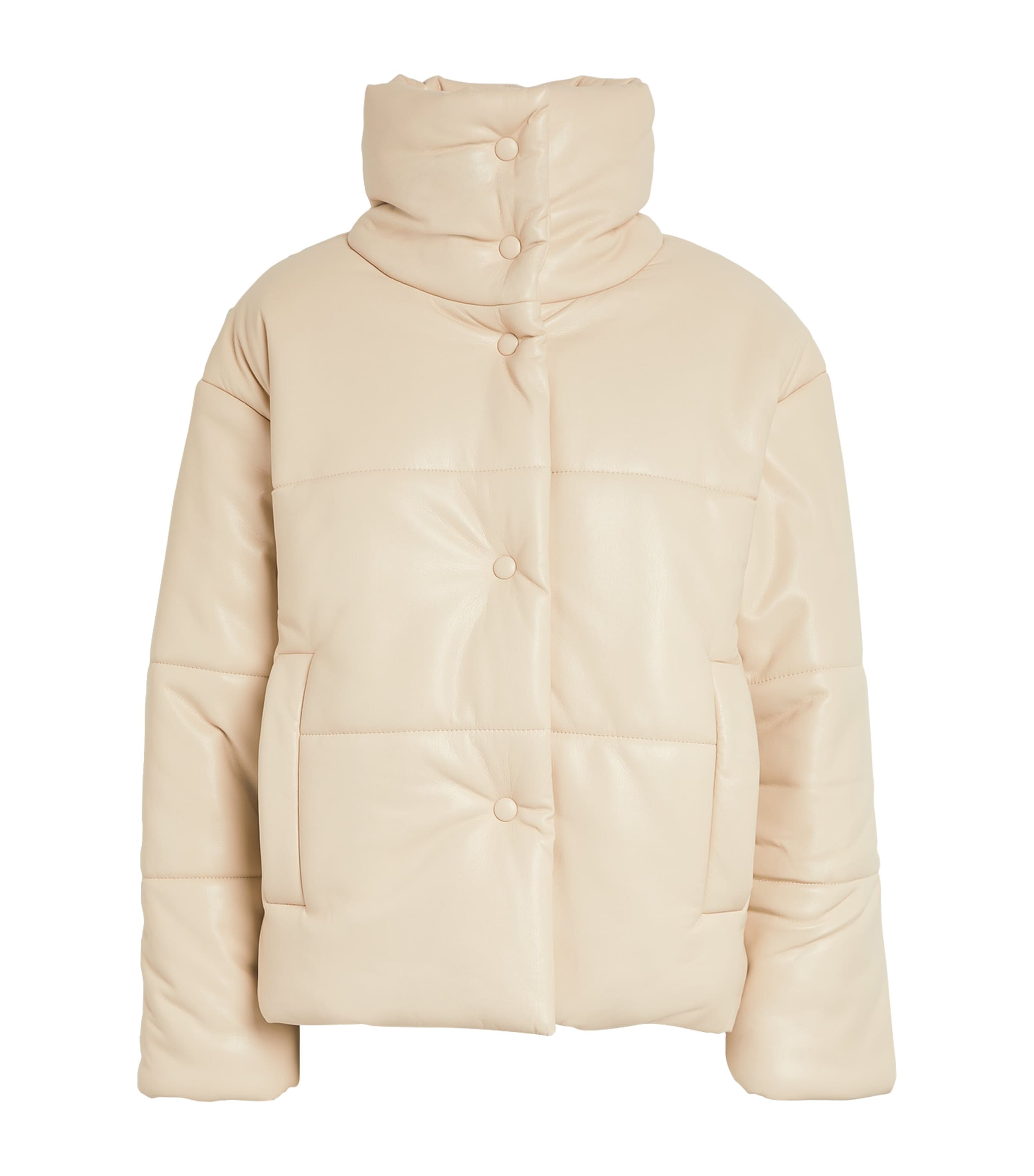 Shop Nanushka Hide Puffer Jacket In Ivory