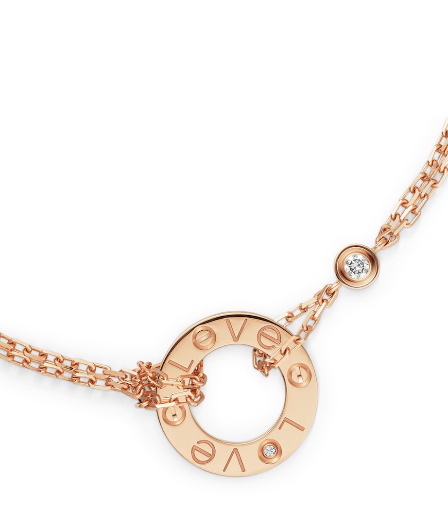 Rose Gold and Diamond LOVE Chain Bracelet ROSE GOLD Image 2