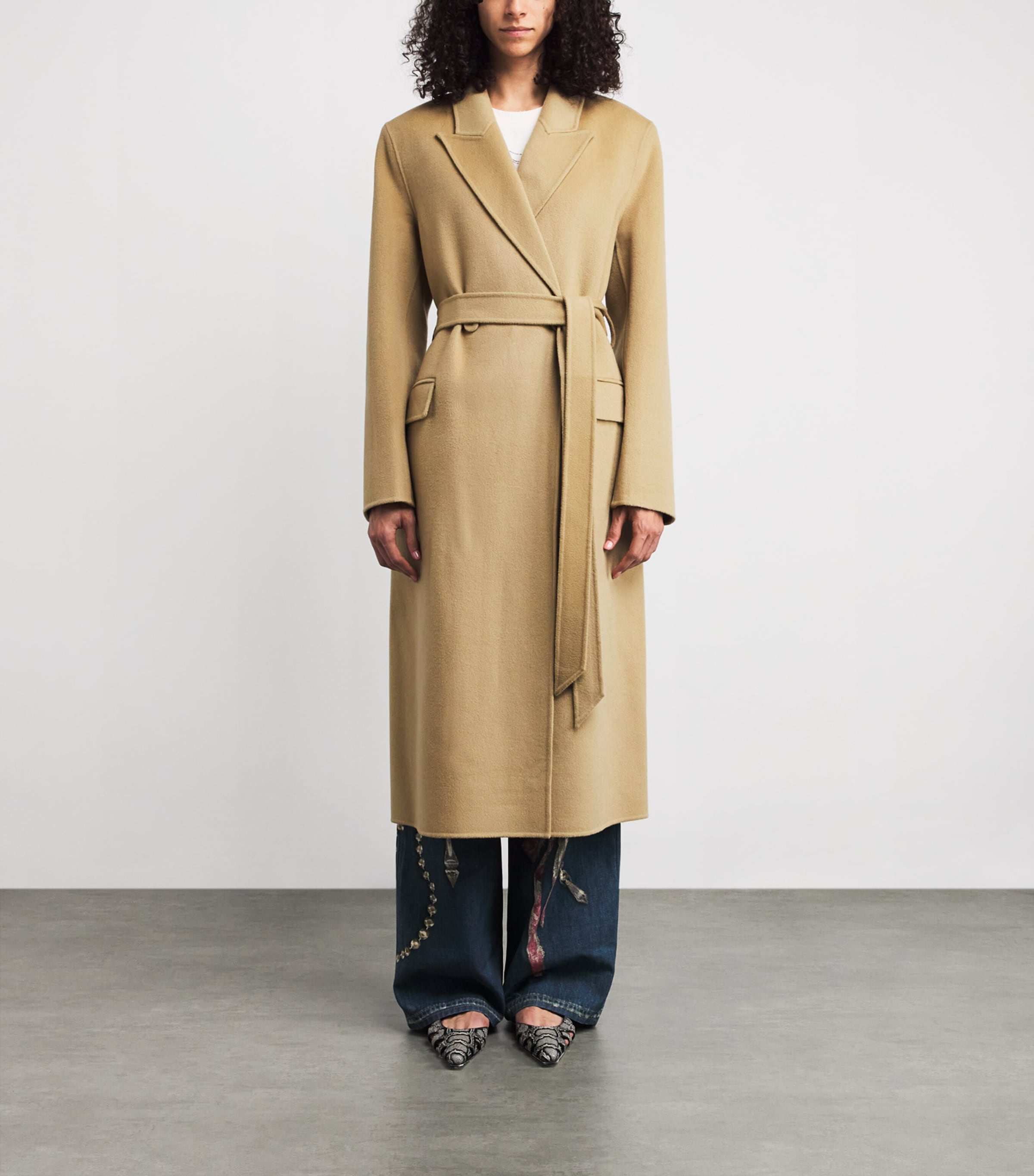 Wool-Cashmere Belted Coat AGU LIGHT BEIGE Image 3