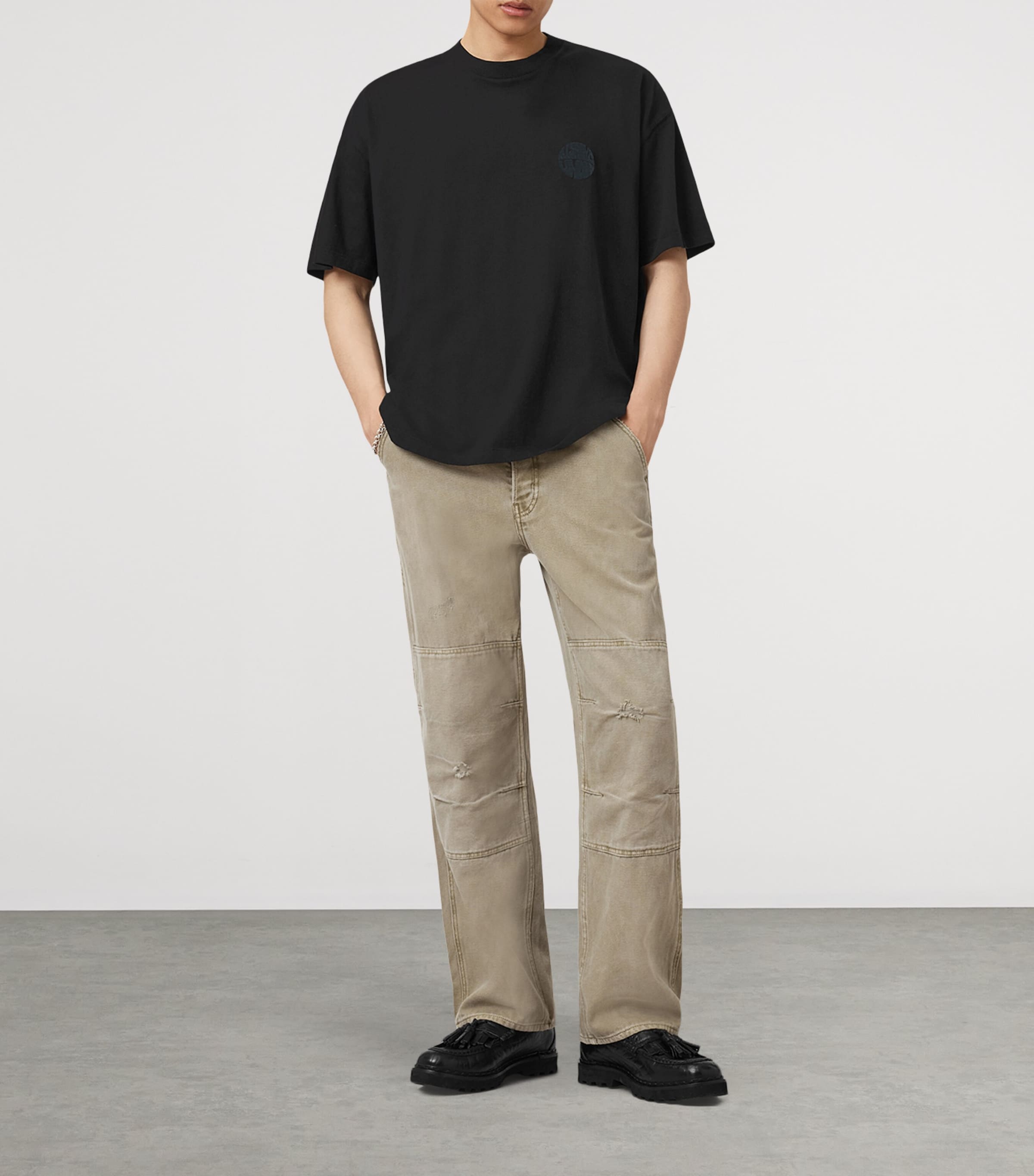 Organic Cotton Waved T-Shirt JET BLACK Image 2