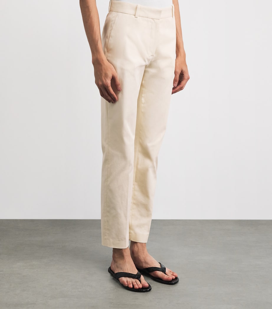 Joseph Womens Stretch-Cotton Coleman Slim Trousers Marble Image 4