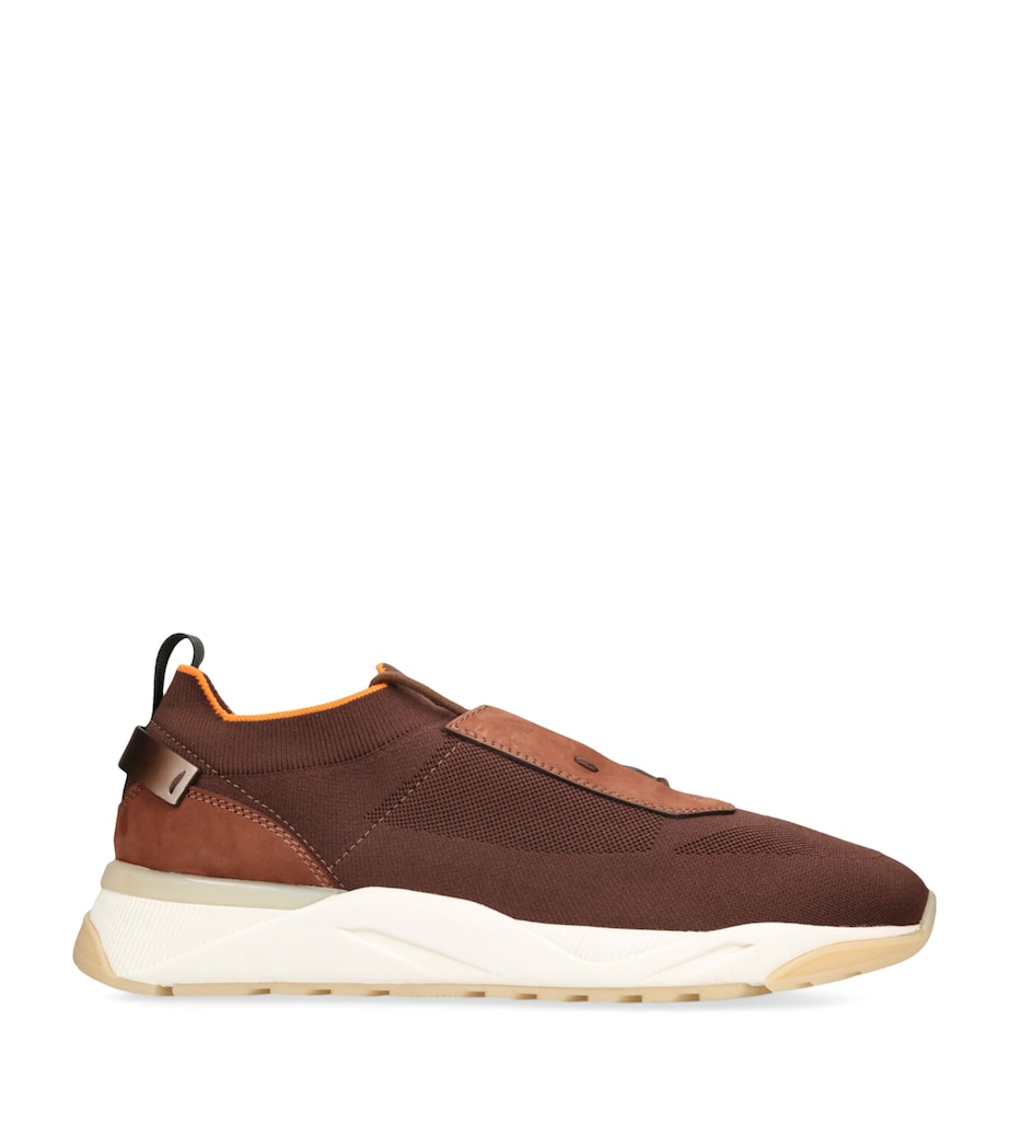 Technical-Knit Runner Sneakers DARK BROWN Image 1